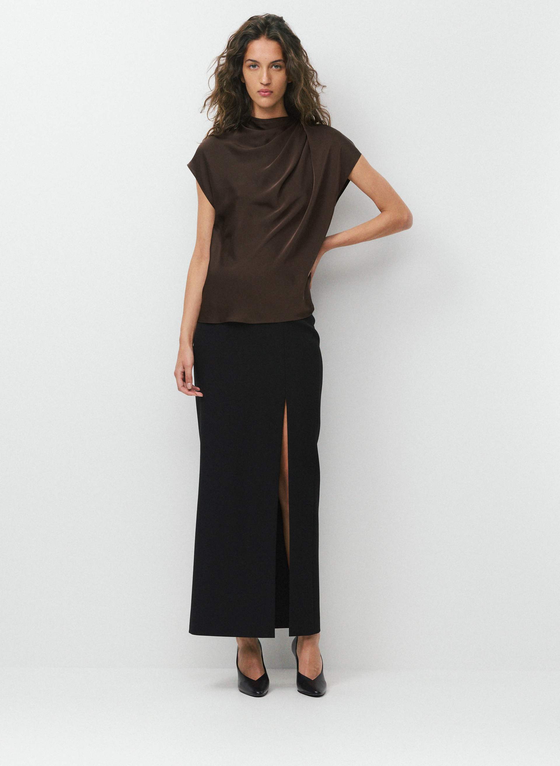 NOMINEE SATIN BLOUSE | Aritzia