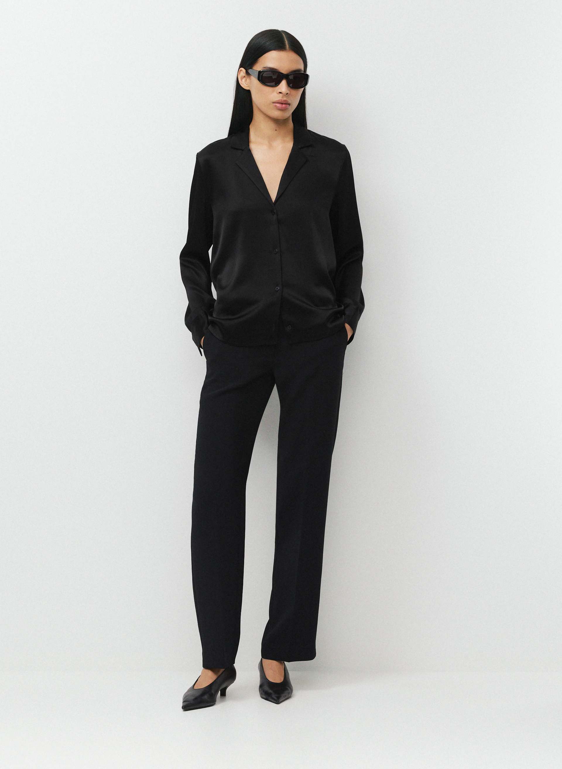 DOVER SATIN SHIRT | Aritzia