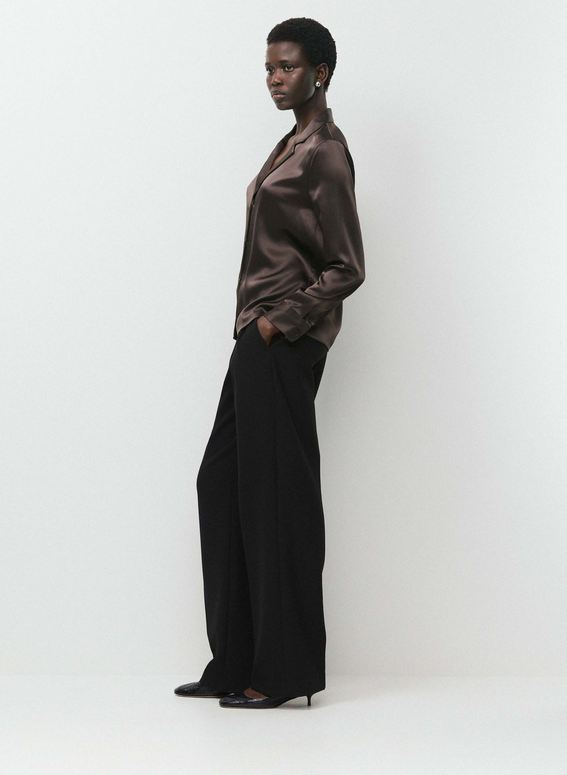 DOVER SATIN SHIRT | Aritzia
