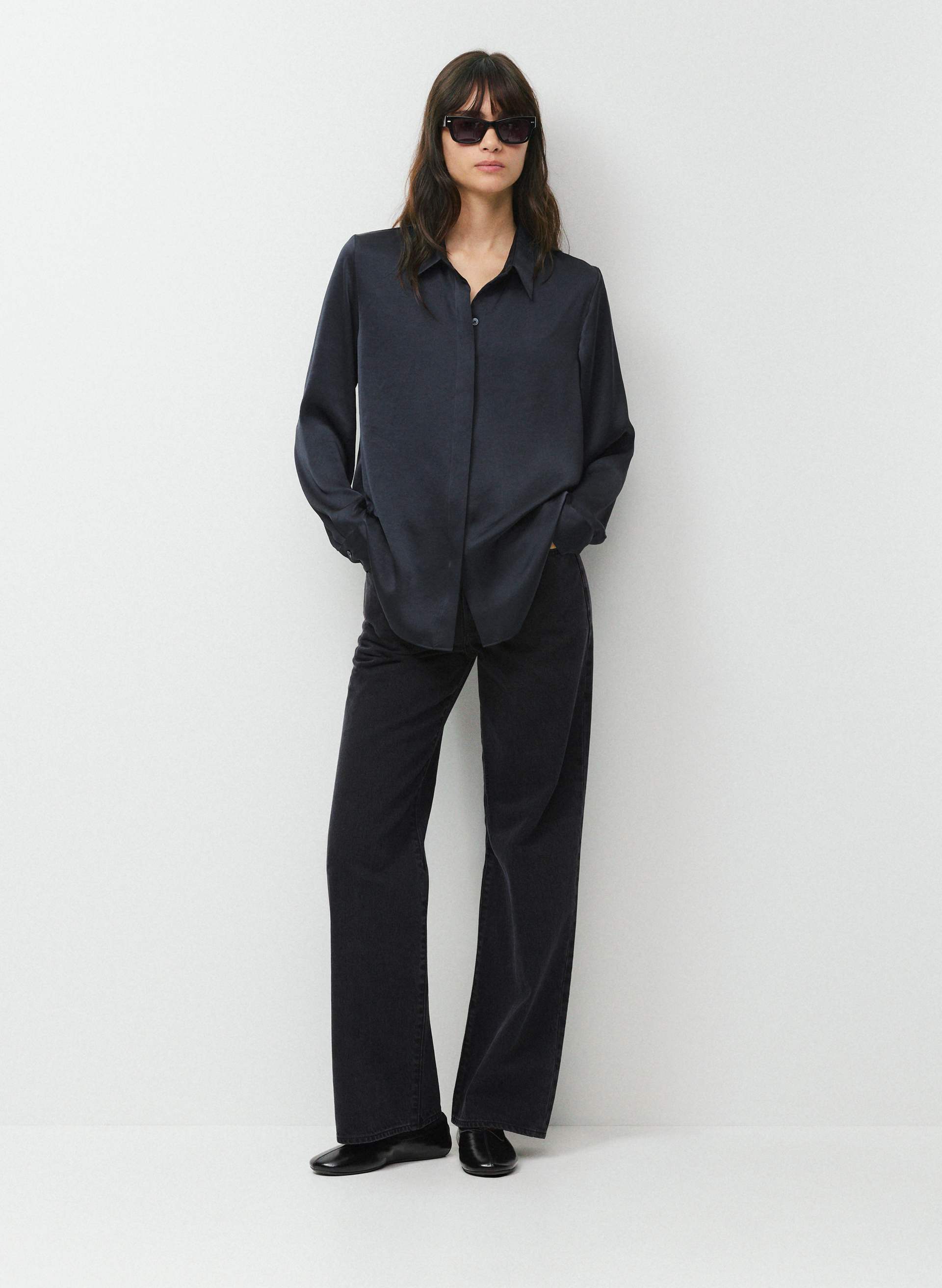 BAKER SATIN SHIRT | Aritzia