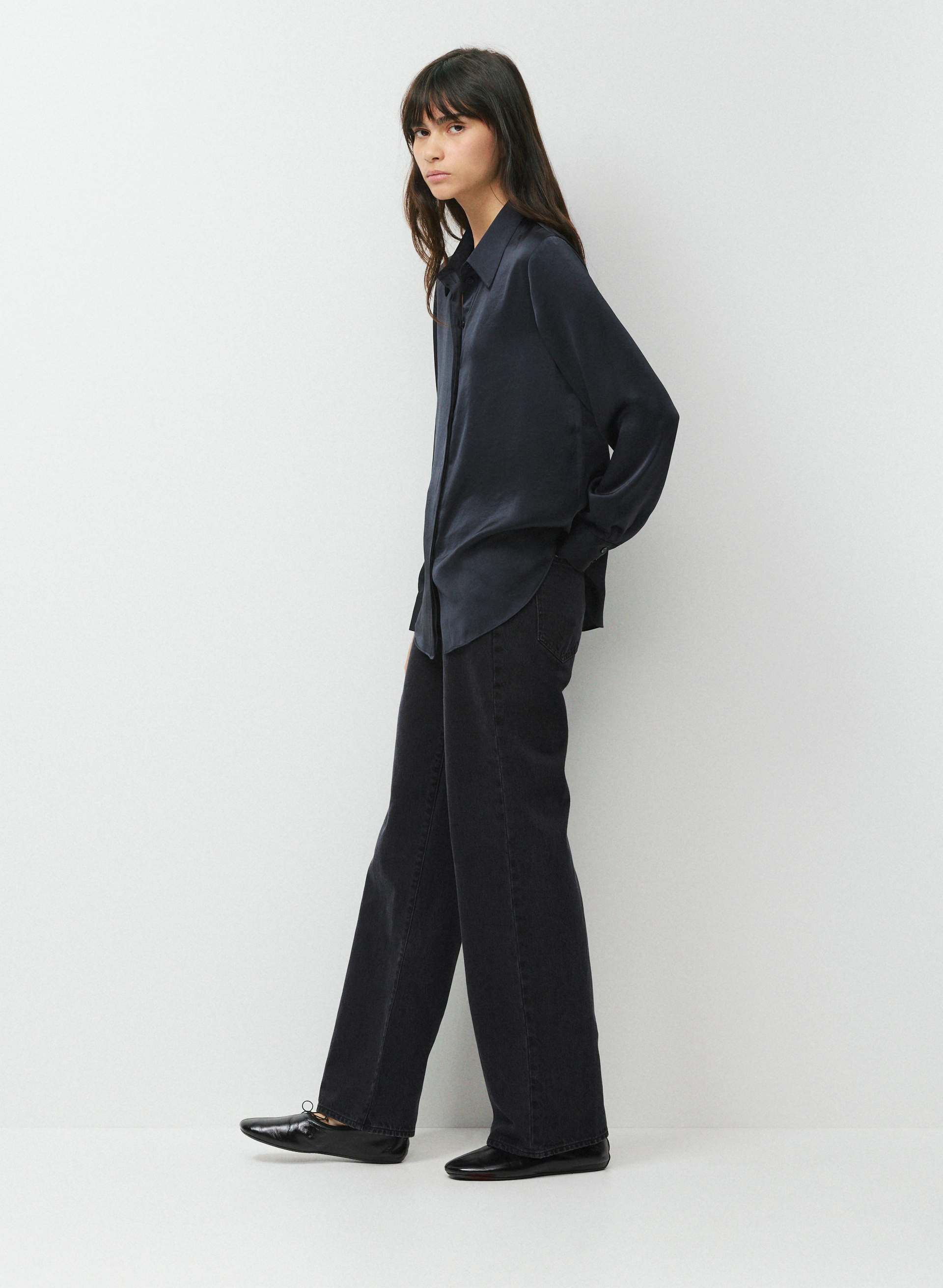 BAKER SATIN SHIRT | Aritzia