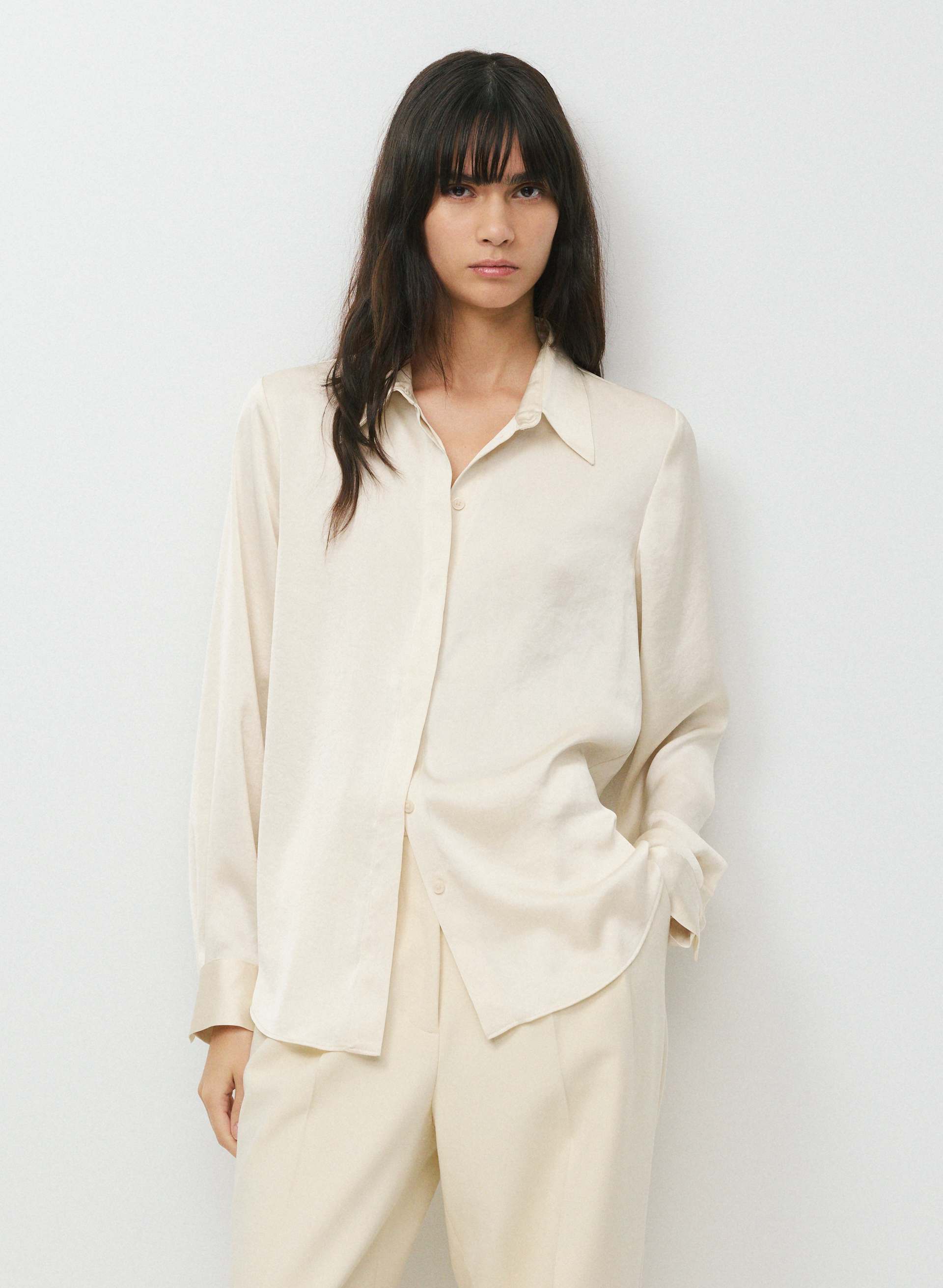 BAKER SATIN SHIRT - Classic satin button-up shirt. 