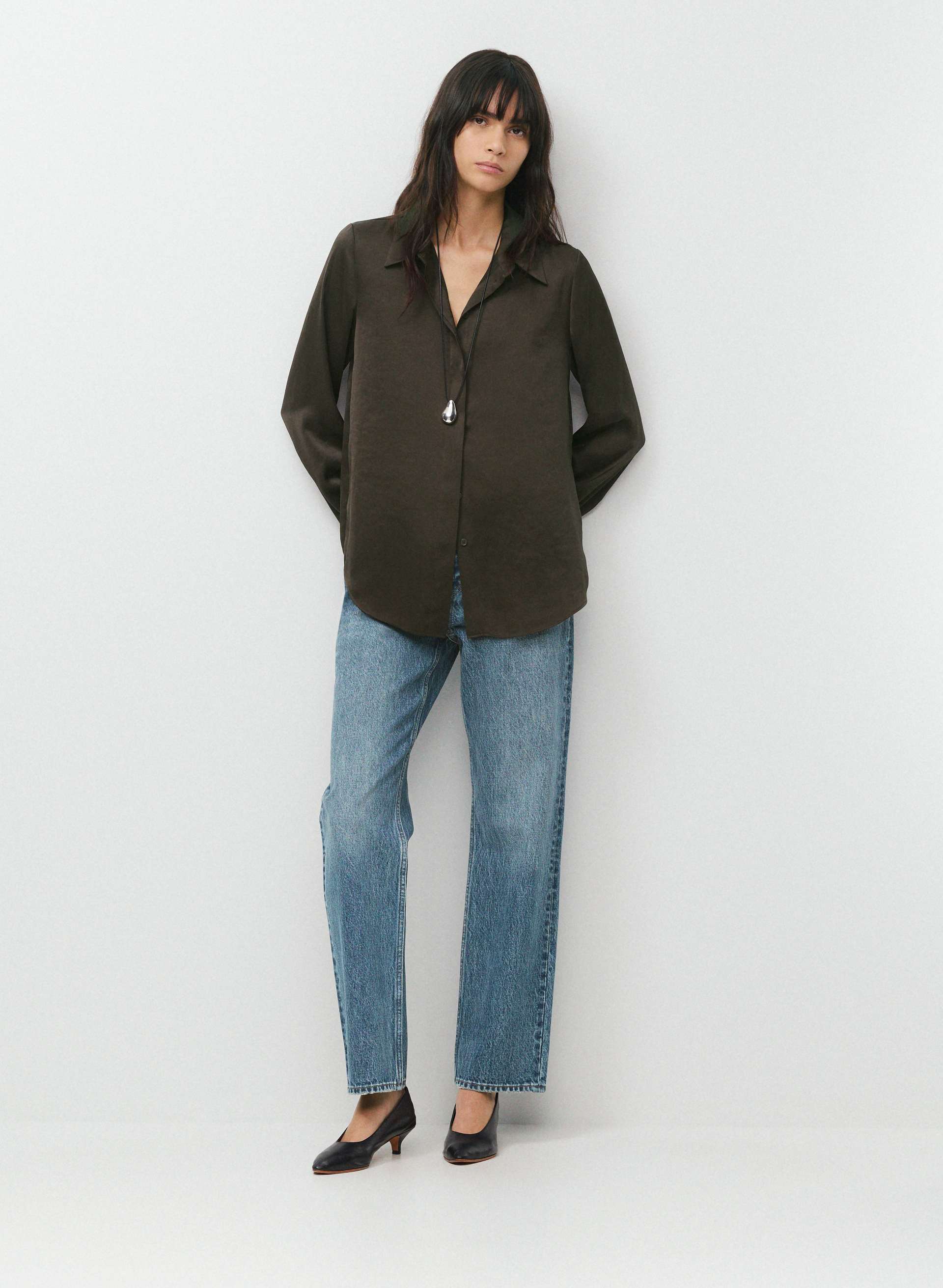 BAKER SATIN SHIRT | Aritzia