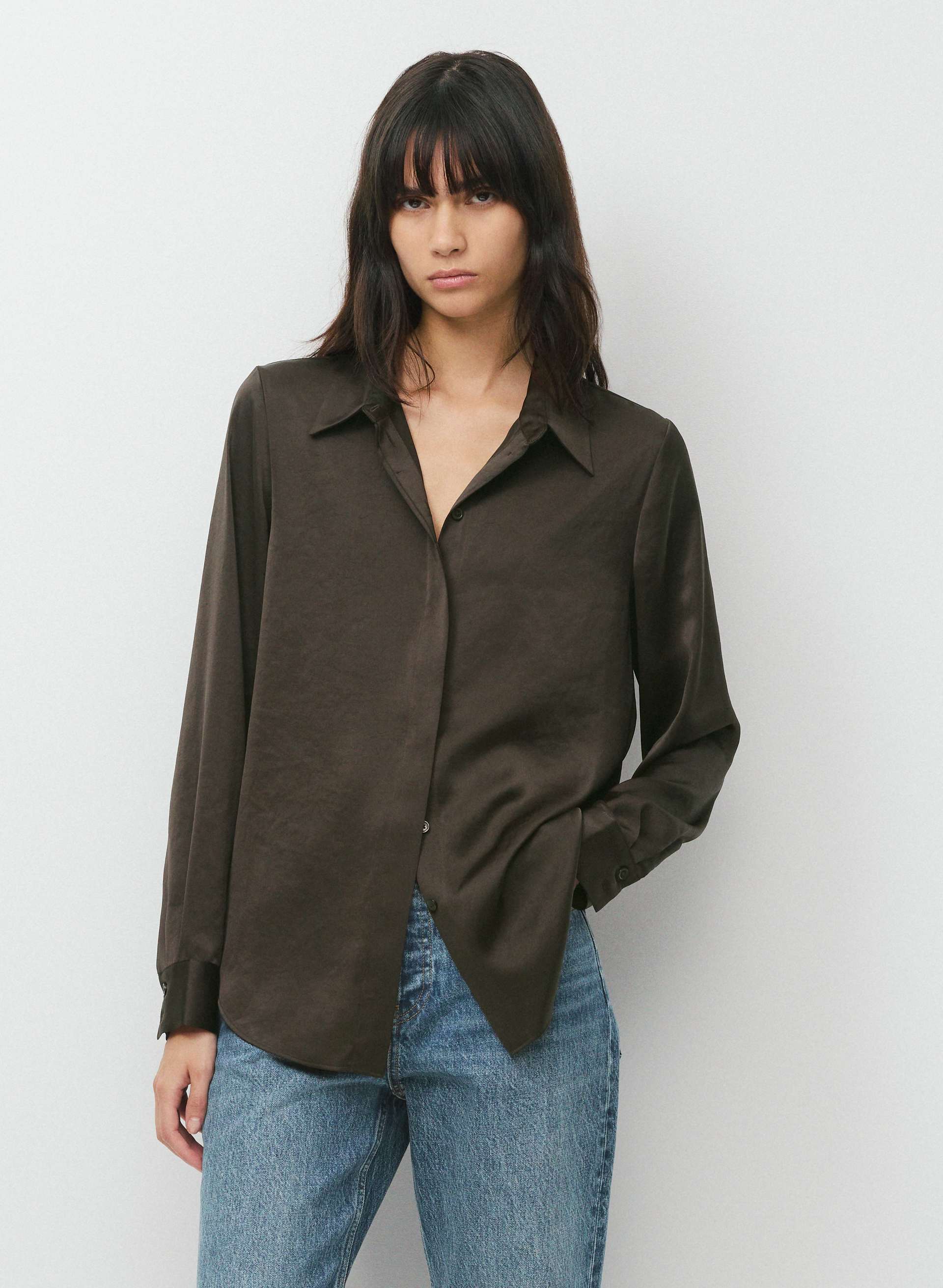 BAKER SATIN SHIRT | Aritzia