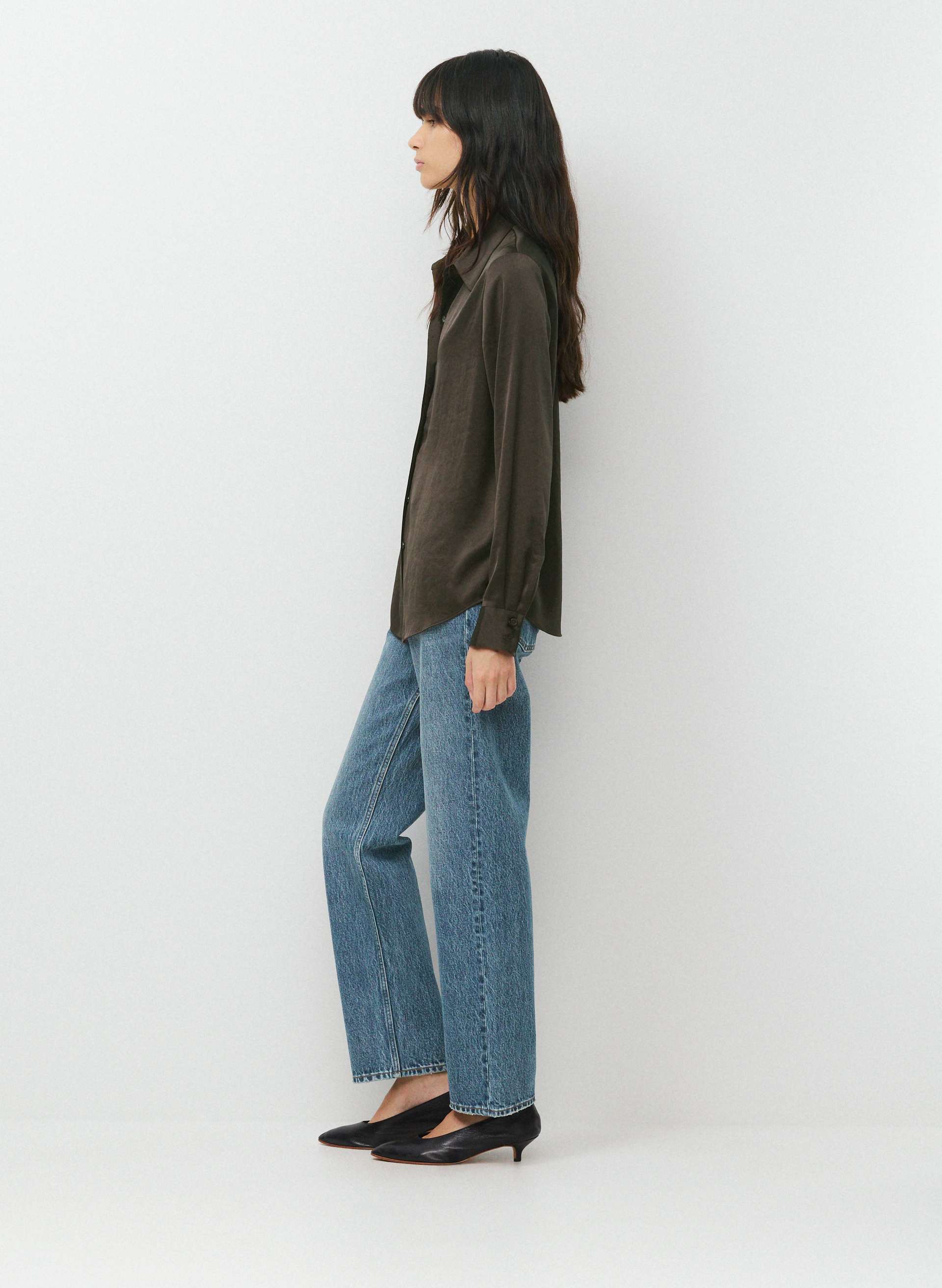 BAKER SATIN SHIRT | Aritzia