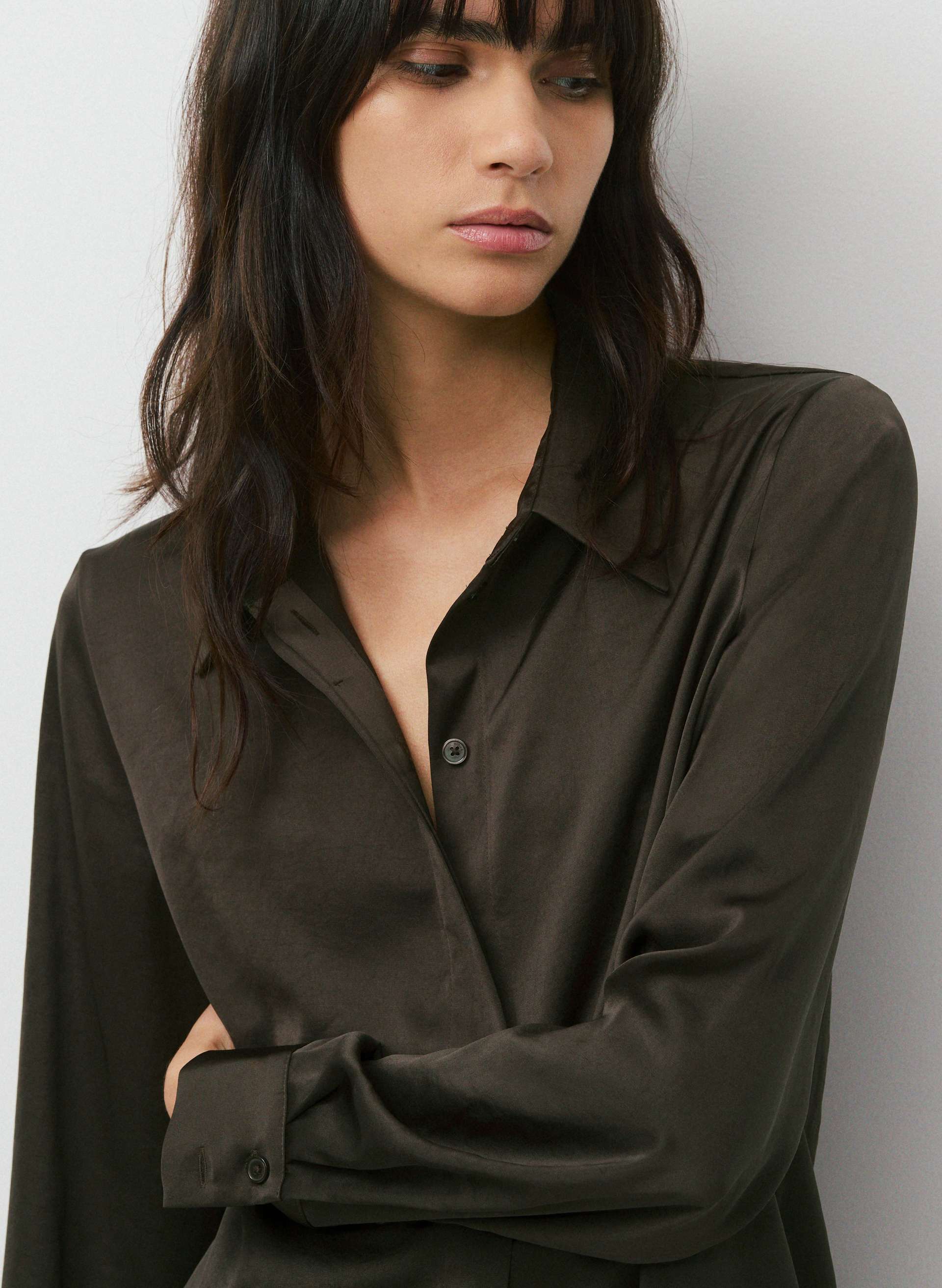 BAKER SATIN SHIRT | Aritzia