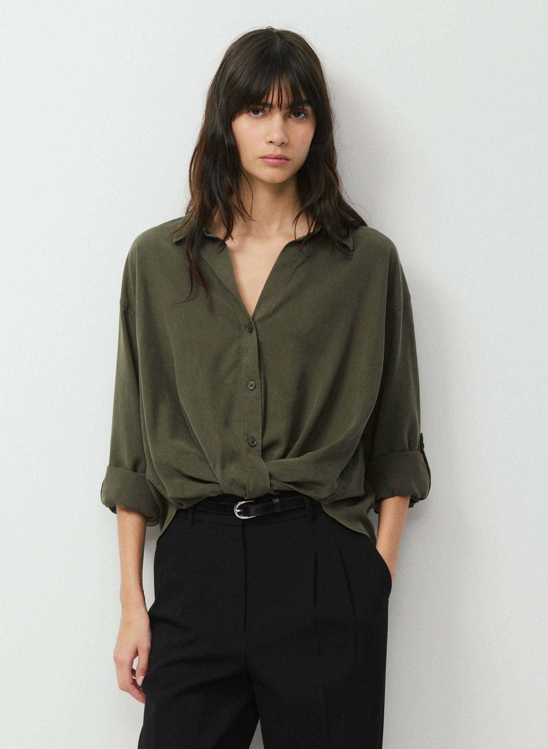 dark green dress shirt womens Button-Up Shirts & Oversized Button-Up Shirts for Women classy green blouse outfit