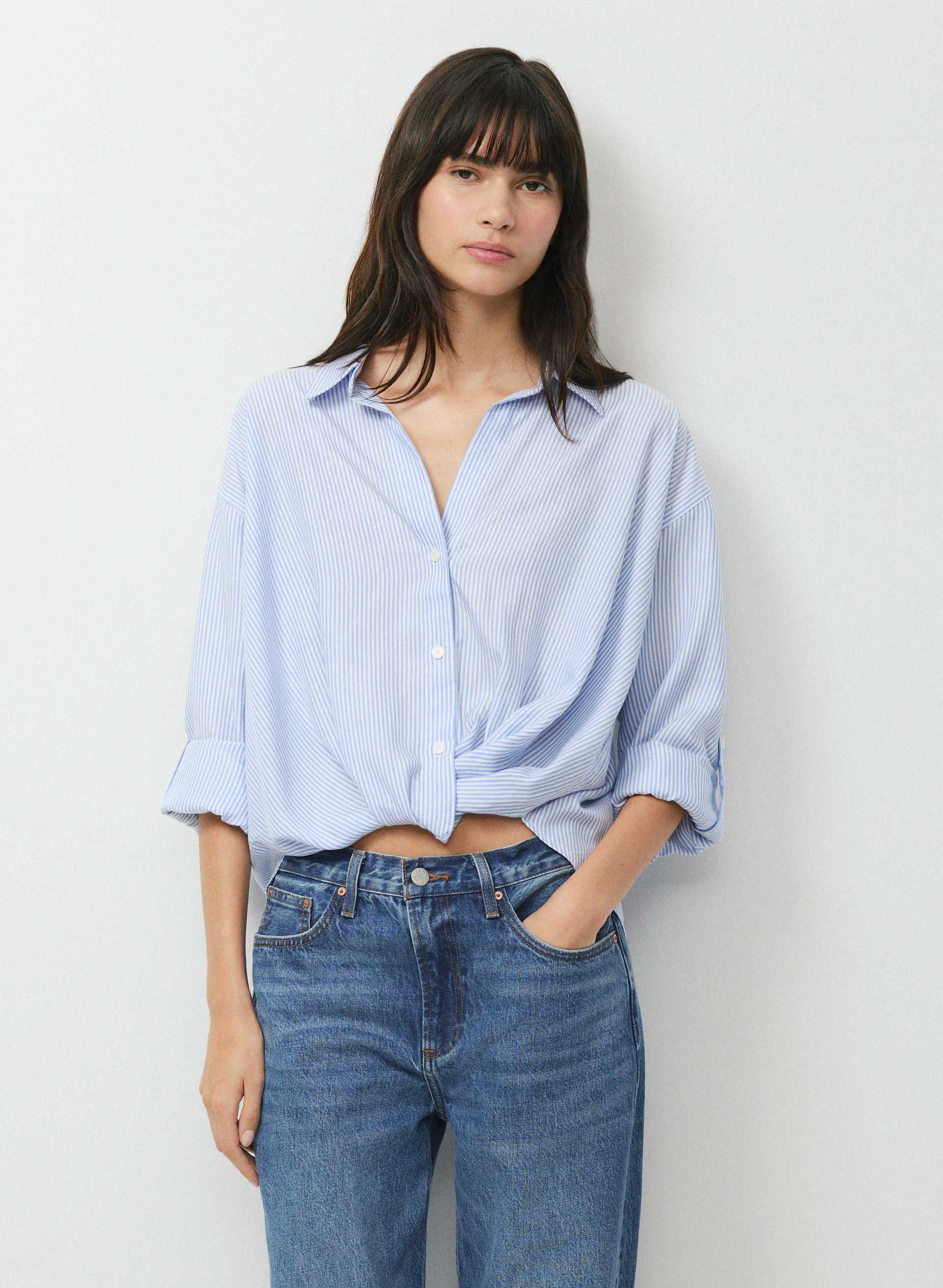 PORTOFINO SHIRT - Relaxed drapey twill button-up shirt. 