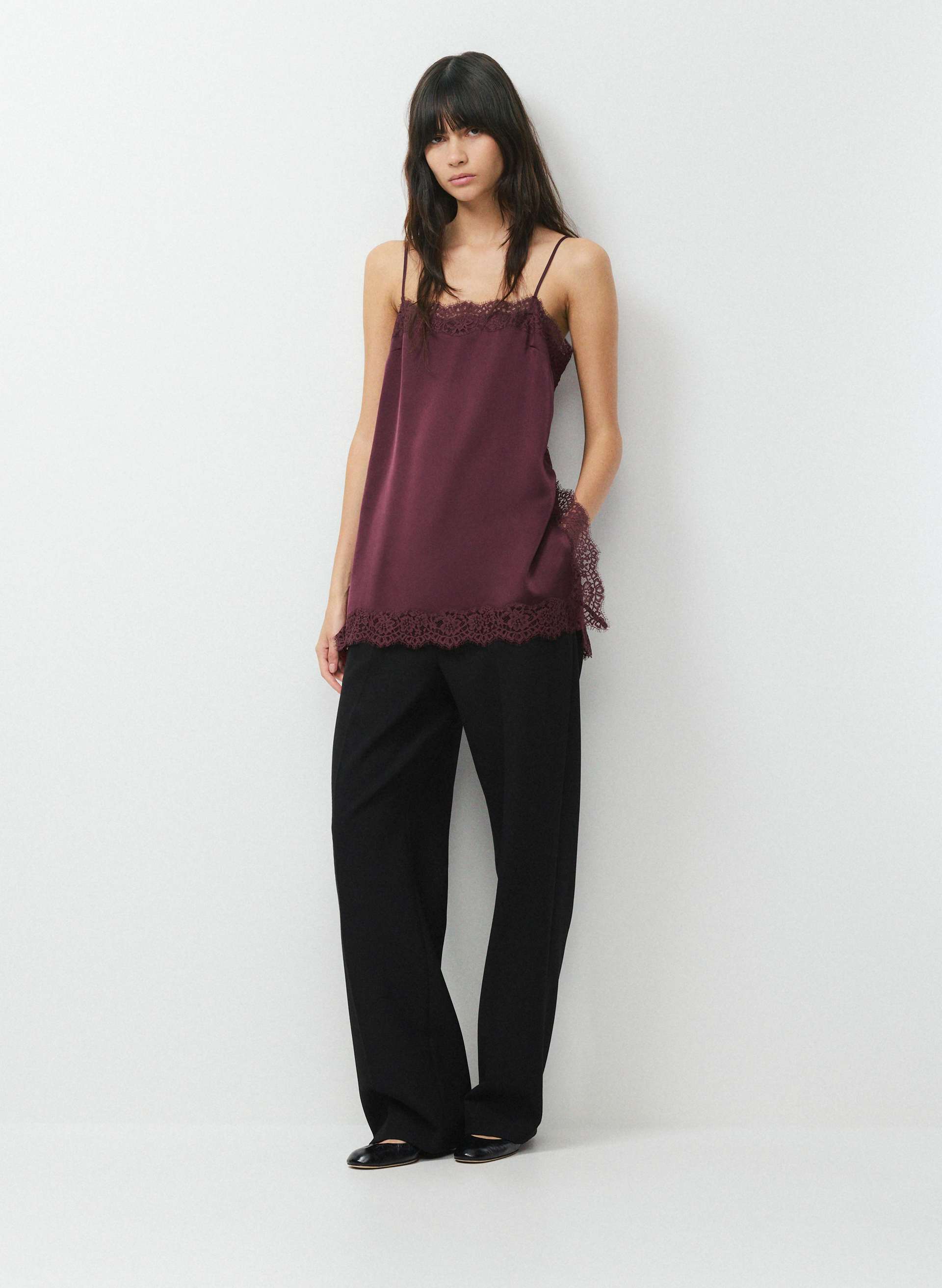 SERIF SATIN CAMISOLE | Aritzia