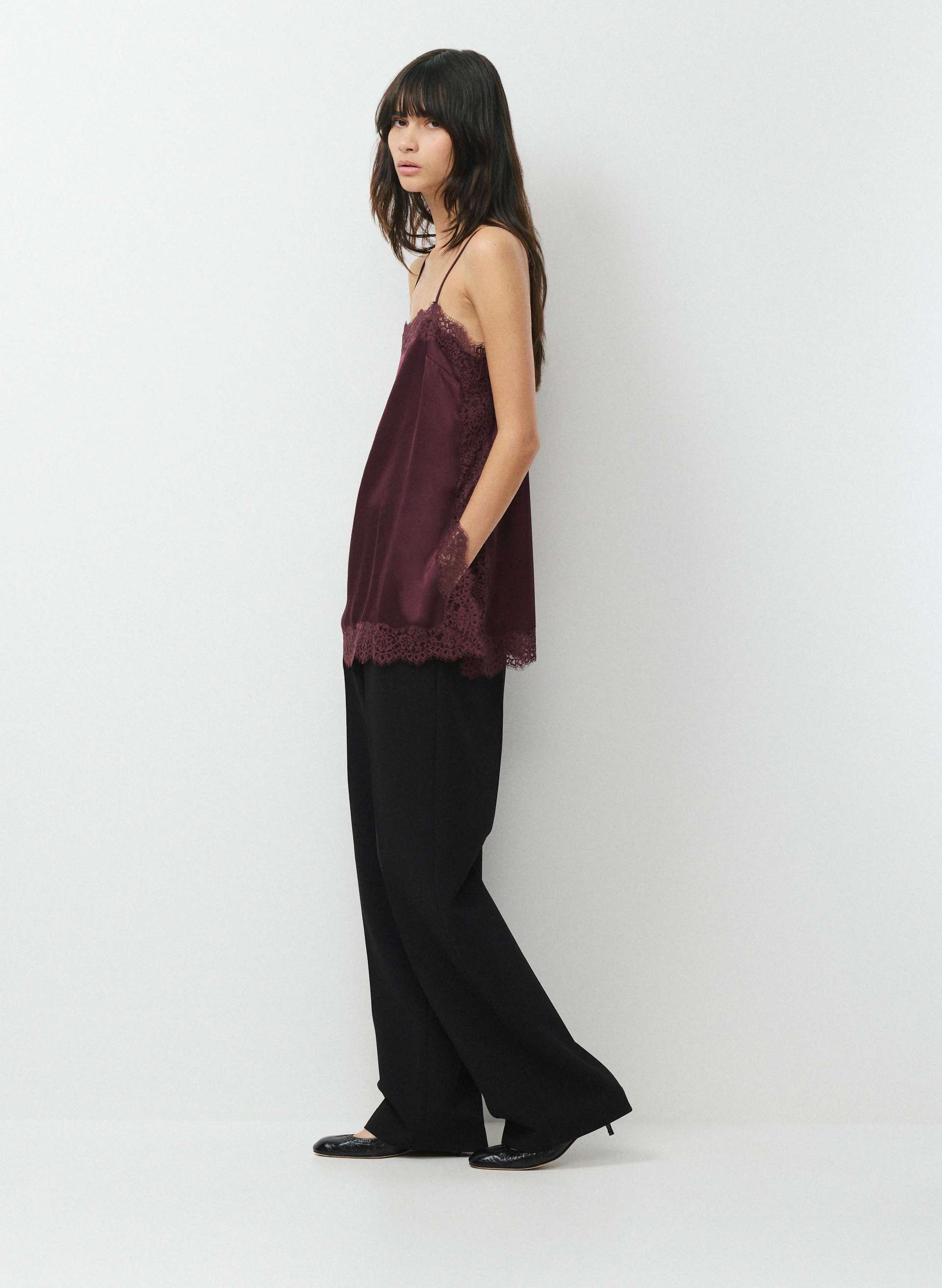 SERIF SATIN CAMISOLE | Aritzia