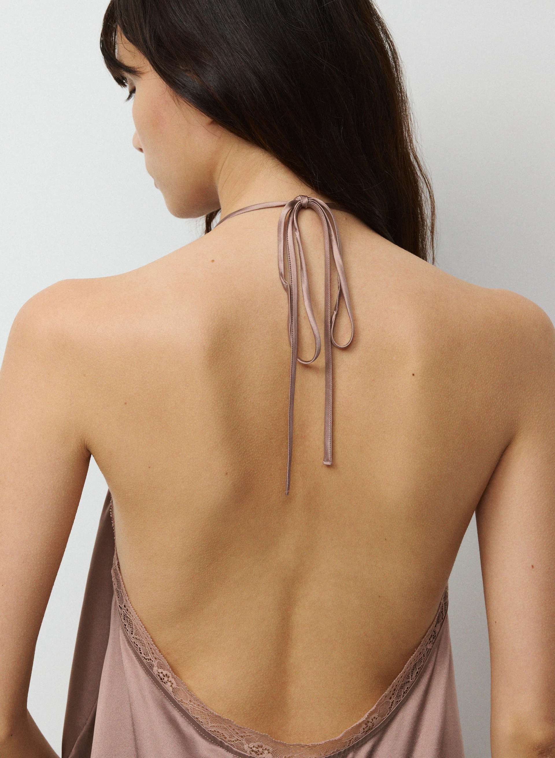 SOLACE SILK HALTER TOP | Aritzia
