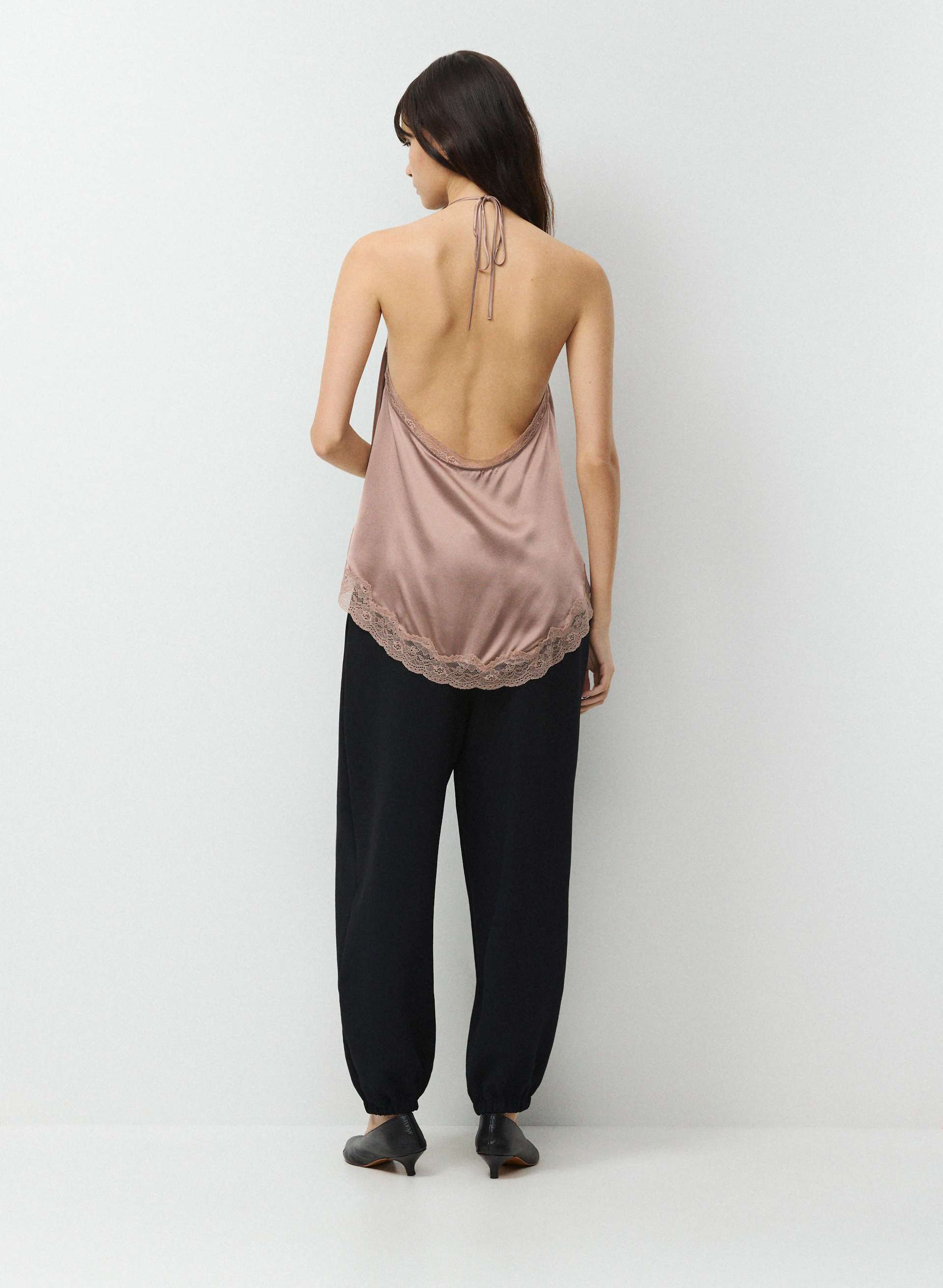 SOLACE SILK HALTER TOP | Aritzia