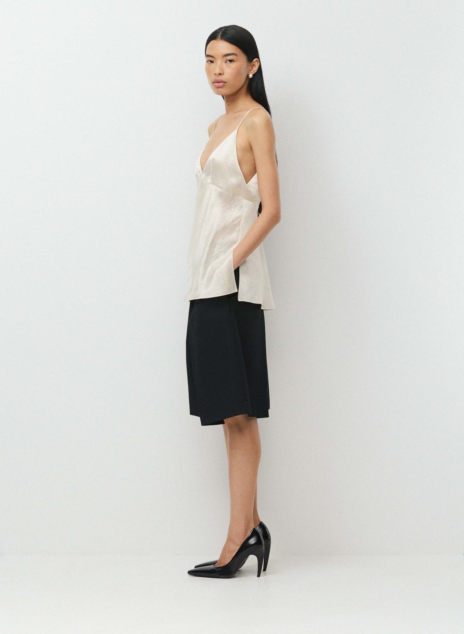 FAMILIAR SATIN CAMISOLE | Aritzia