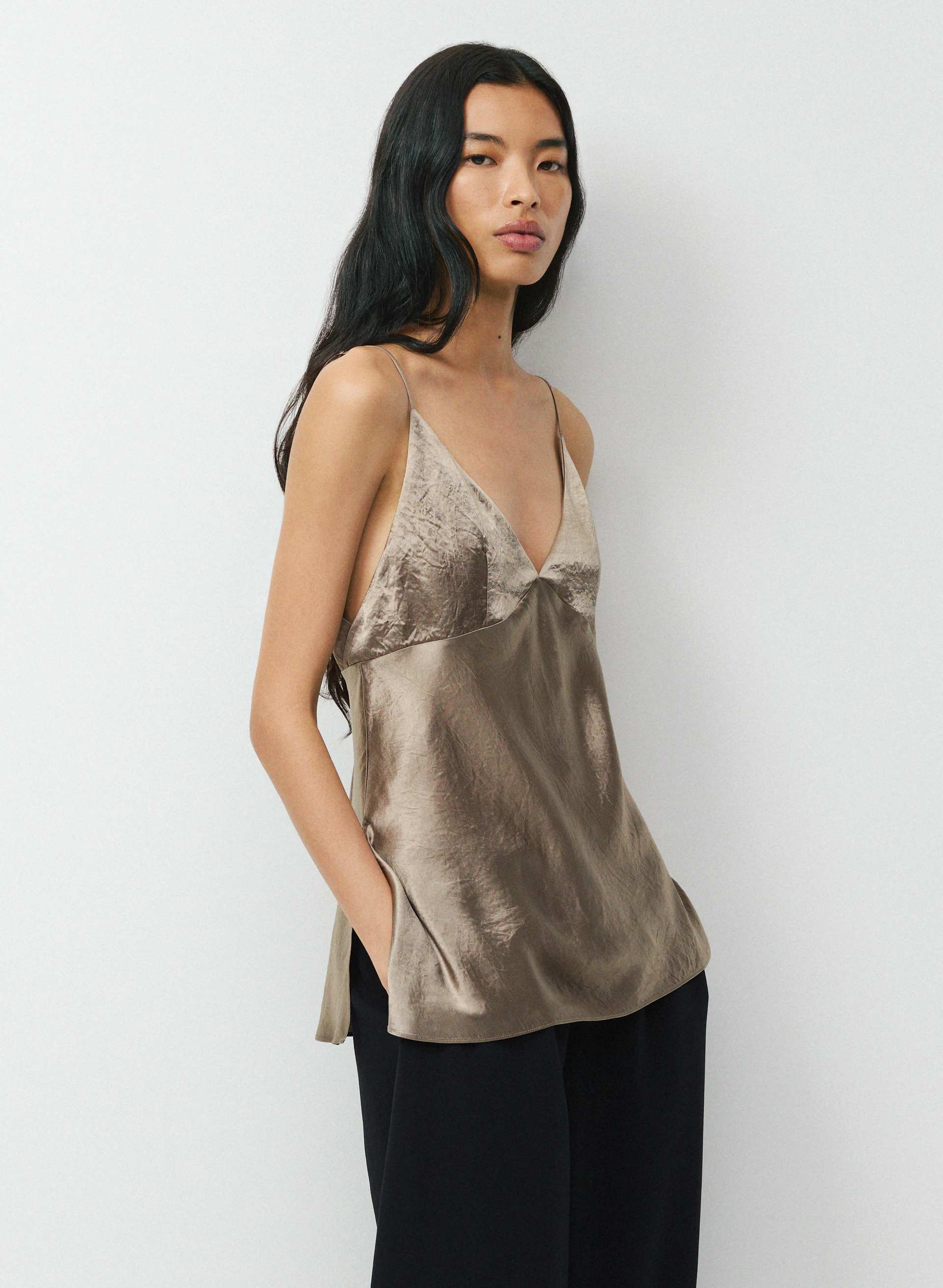 FAMILIAR SATIN CAMISOLE | Aritzia