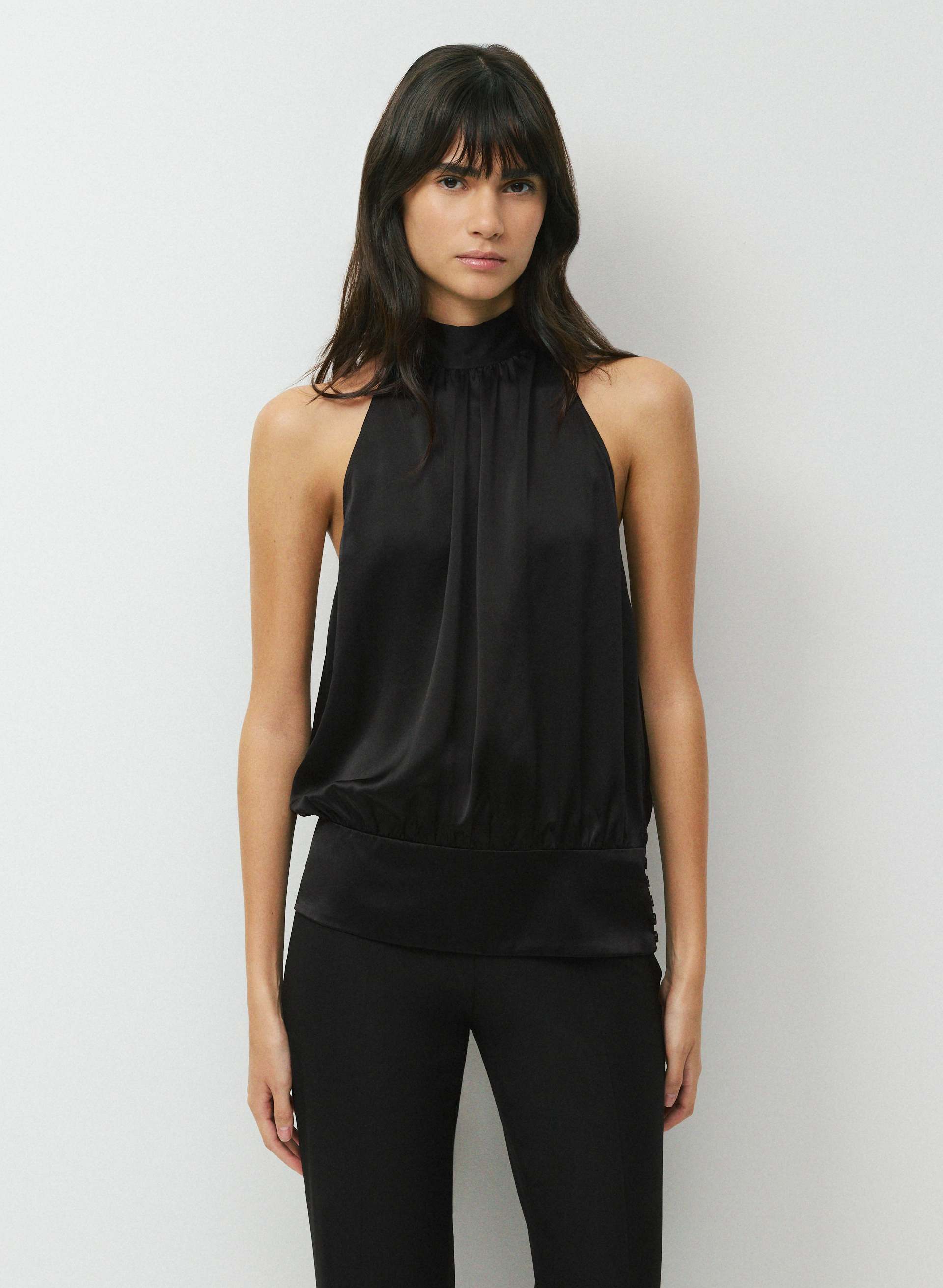 CARAFE SILK HALTER TOP | Aritzia