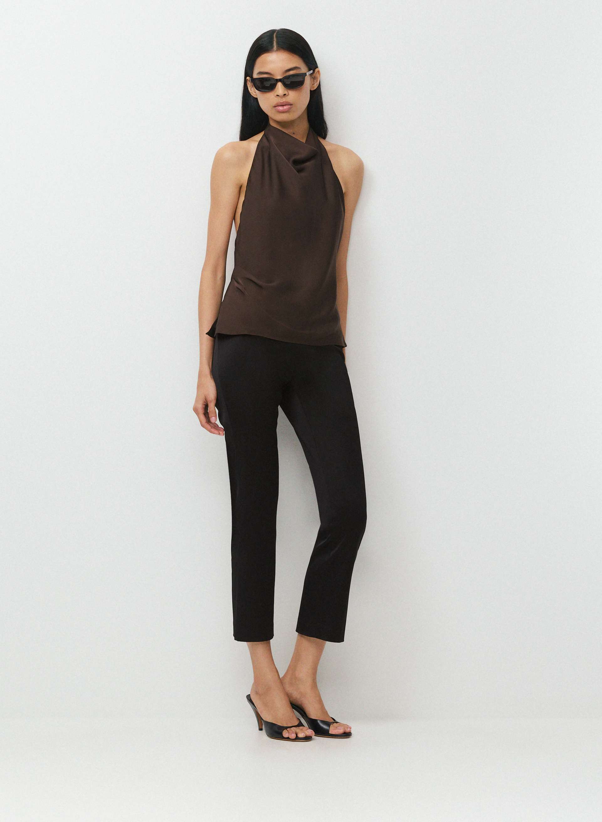 AUDIENCE SATIN HALTER TOP | Aritzia