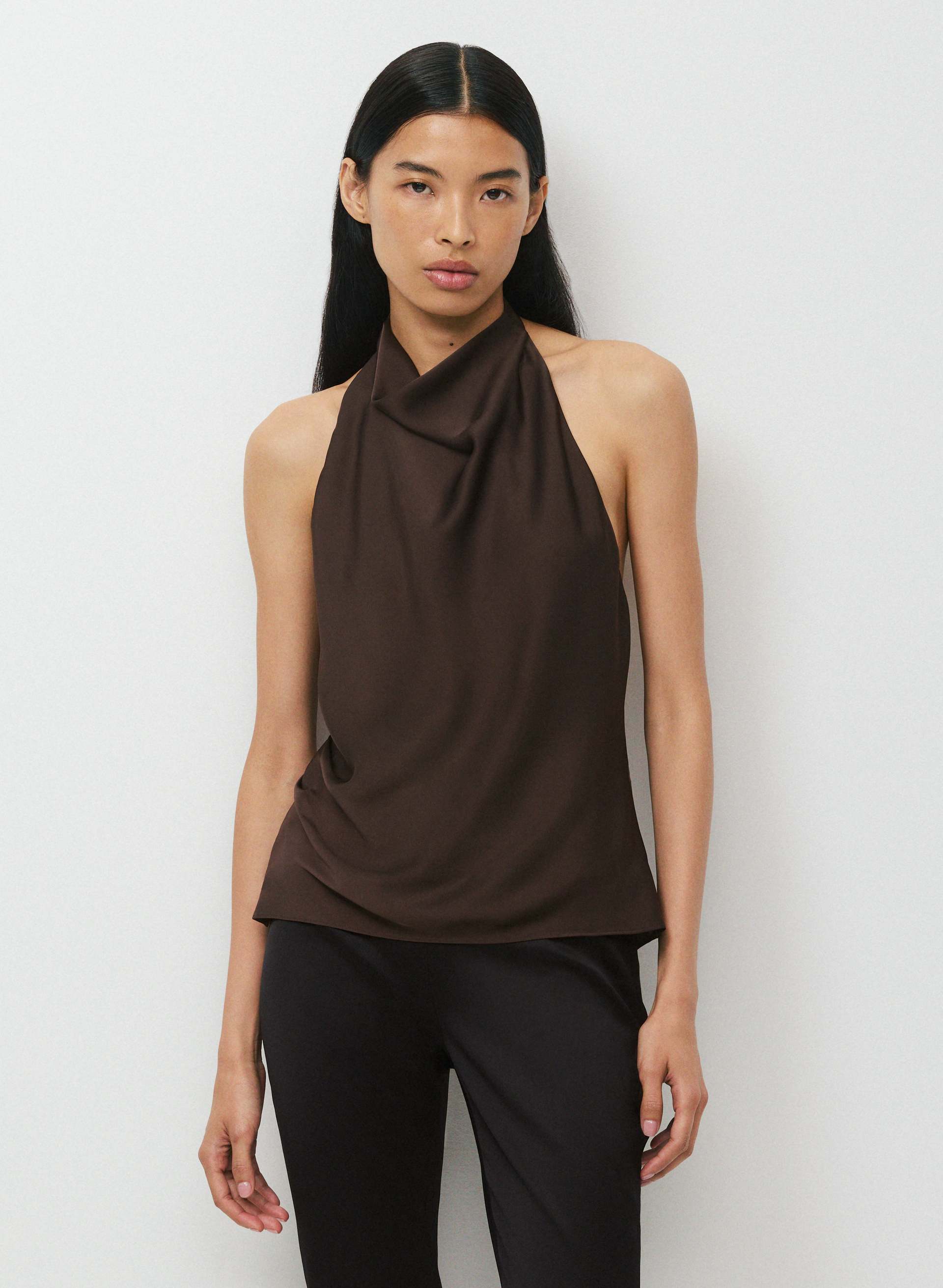 AUDIENCE SATIN HALTER TOP | Aritzia