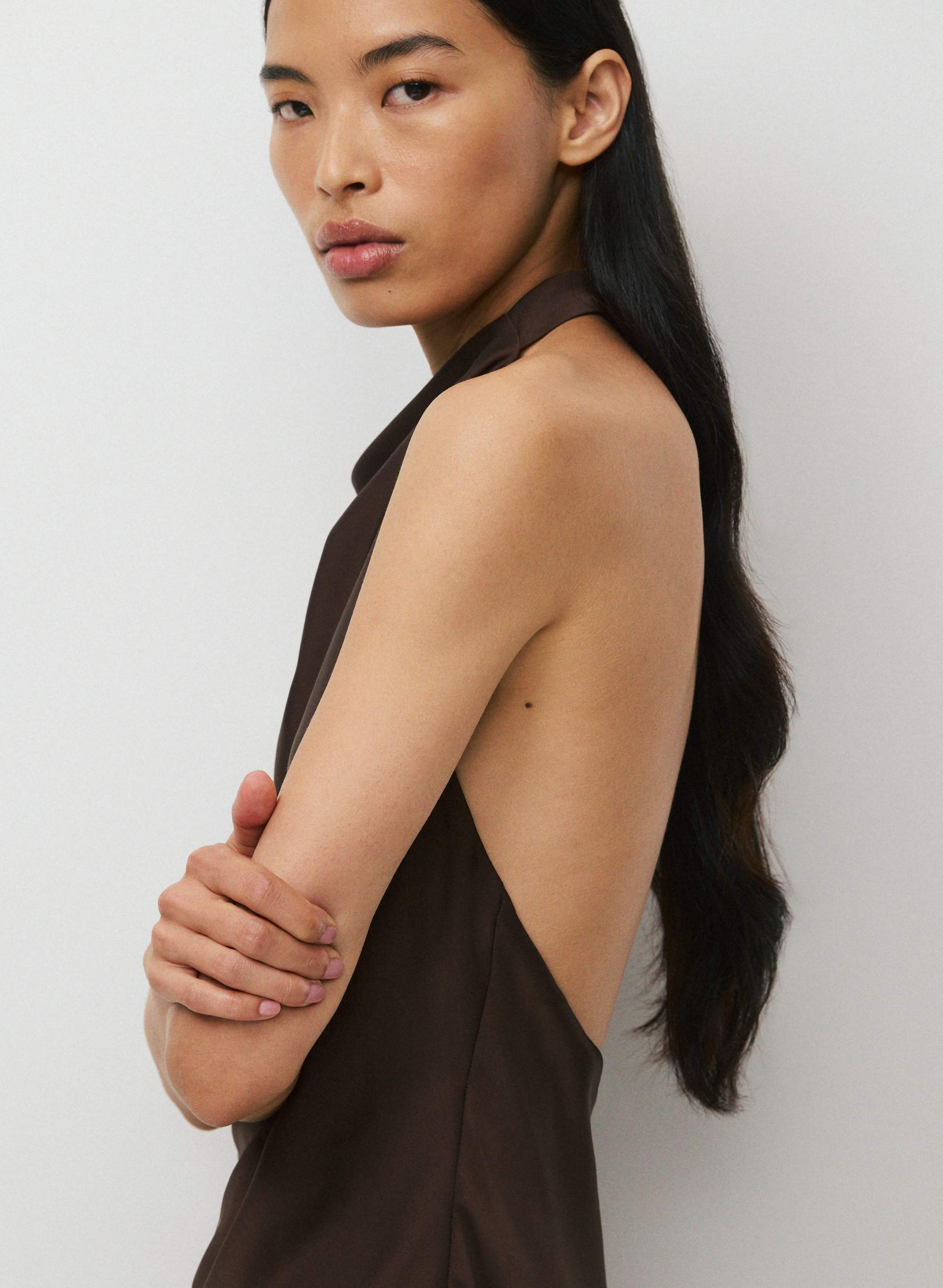 AUDIENCE SATIN HALTER TOP | Aritzia