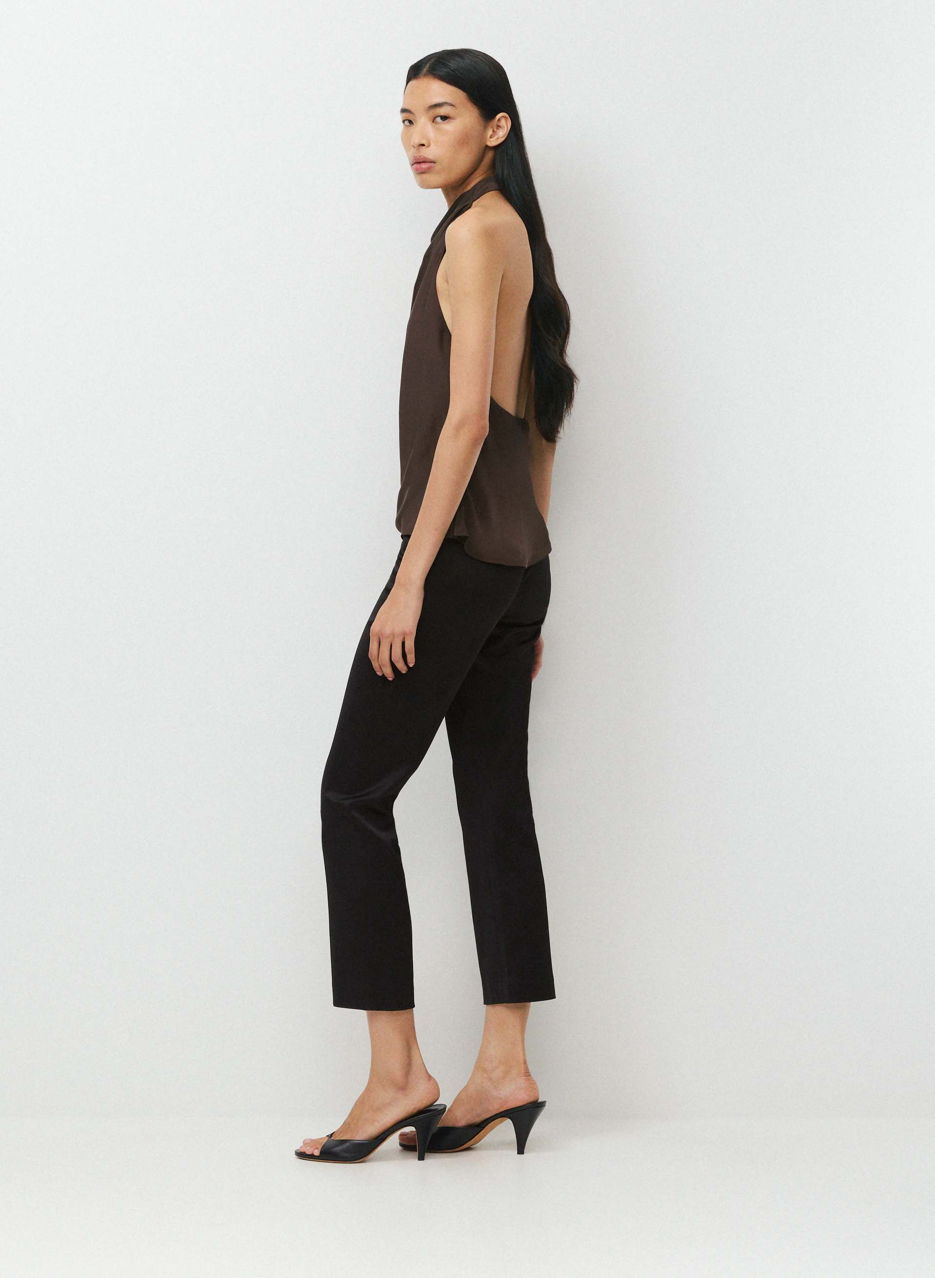 AUDIENCE SATIN HALTER TOP | Aritzia