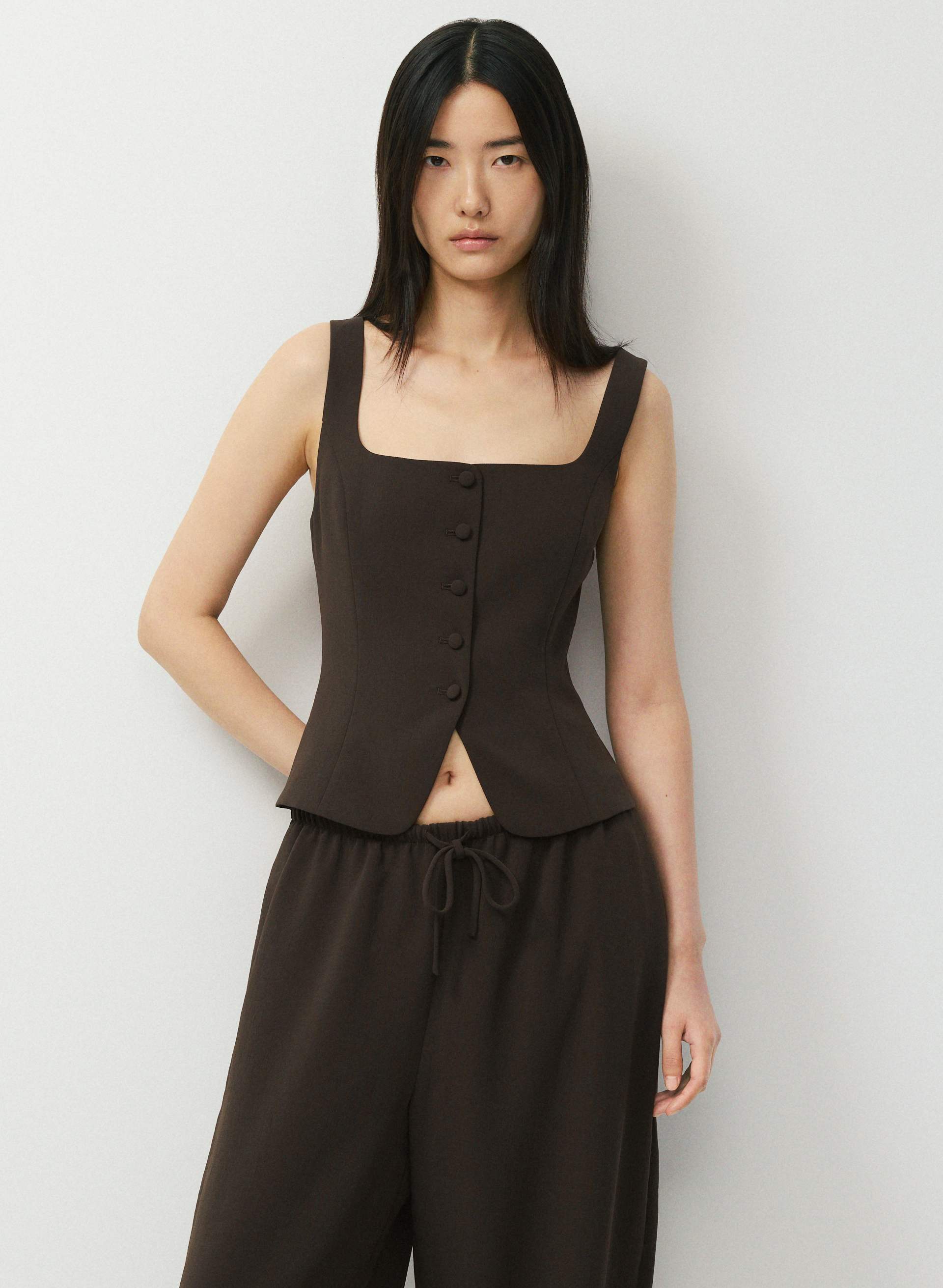 OCTAVO BUSTIER - CREPETTE™ - Japanese Crepe squareneck bustier. 