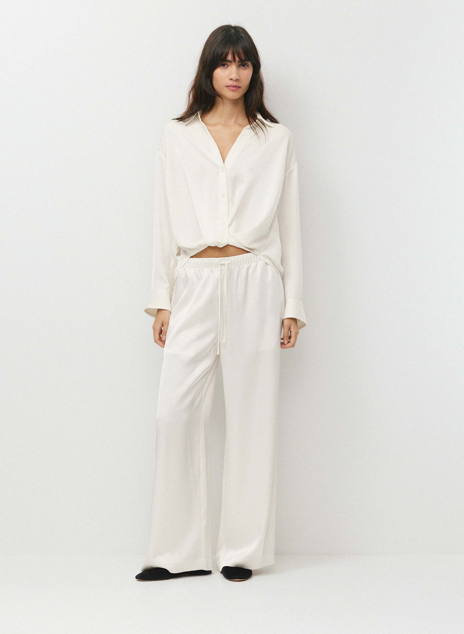 PORTOFINO SATIN SHIRT - Relaxed drapey Japanese satin button-up shirt. 