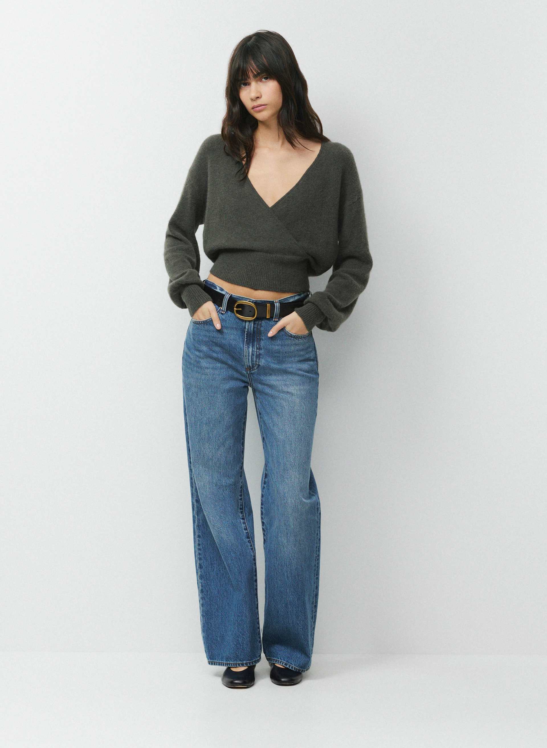 SOFTSPOKE™ DEAR WRAP SWEATER - Relaxed V-neck wrap sweater. 