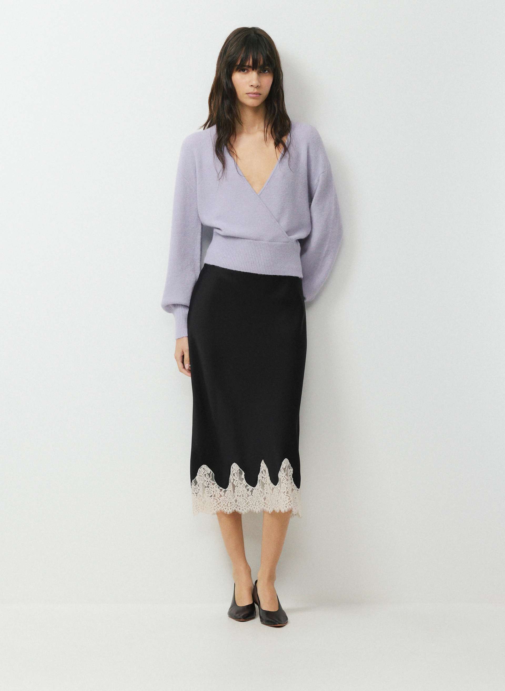 SOFTSPOKE™ DEAR WRAP SWEATER - Relaxed V-neck wrap sweater. 