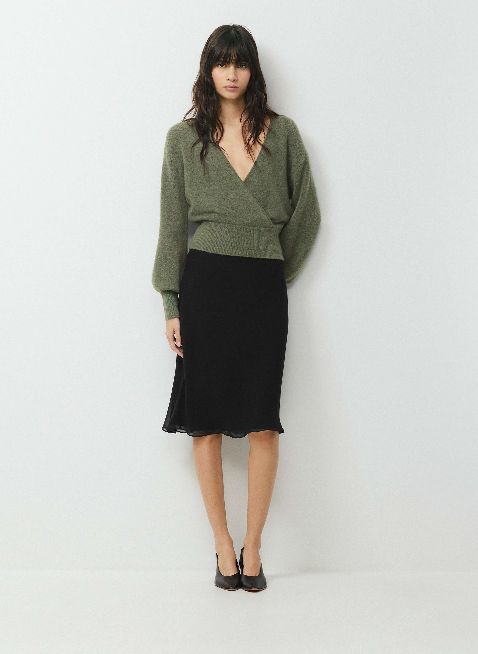 SOFTSPOKE™ DEAR WRAP SWEATER - Relaxed V-neck wrap sweater. 
