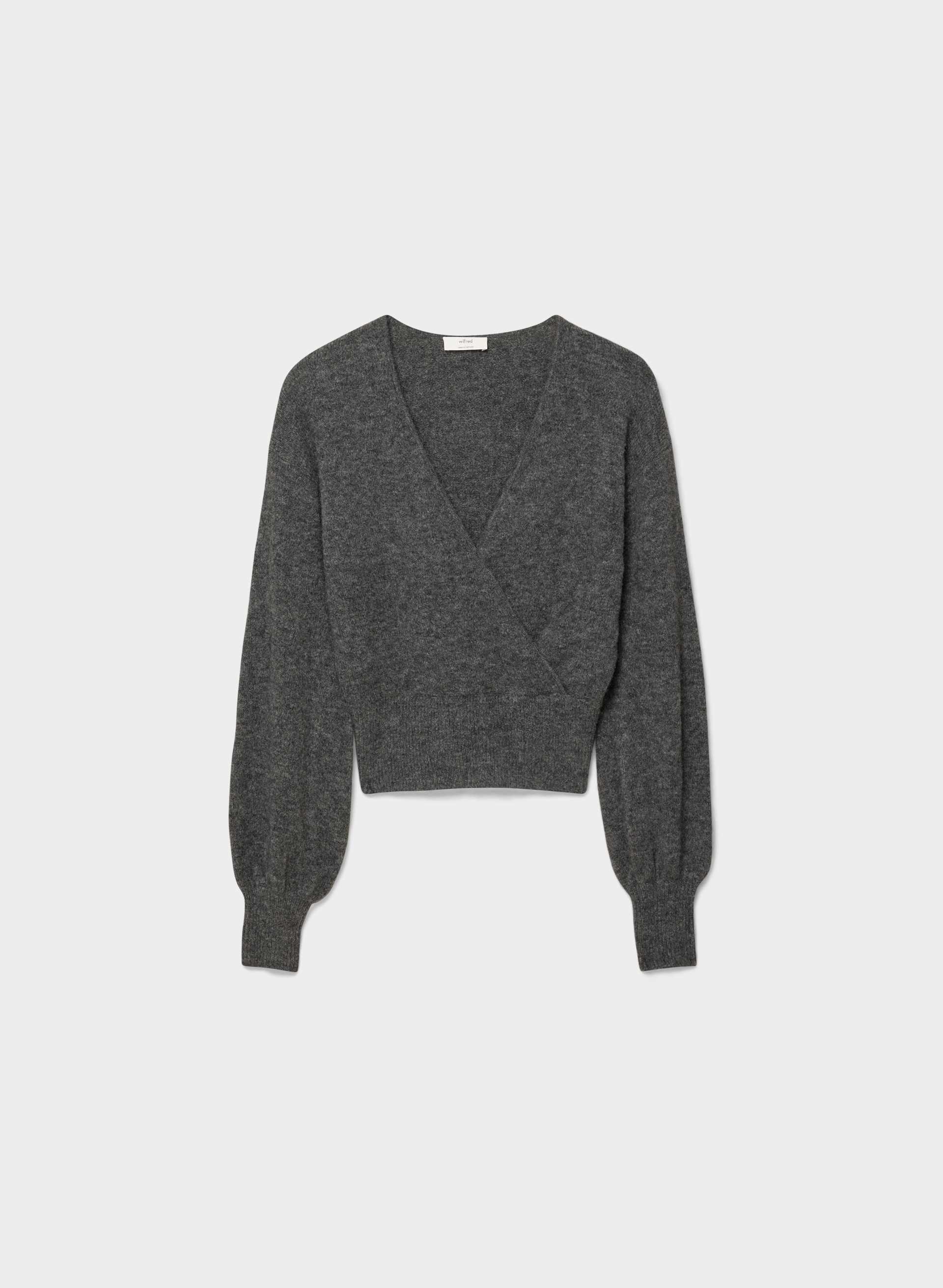 SOFTSPOKE™ DEAR WRAP SWEATER - Relaxed V-neck wrap sweater. 