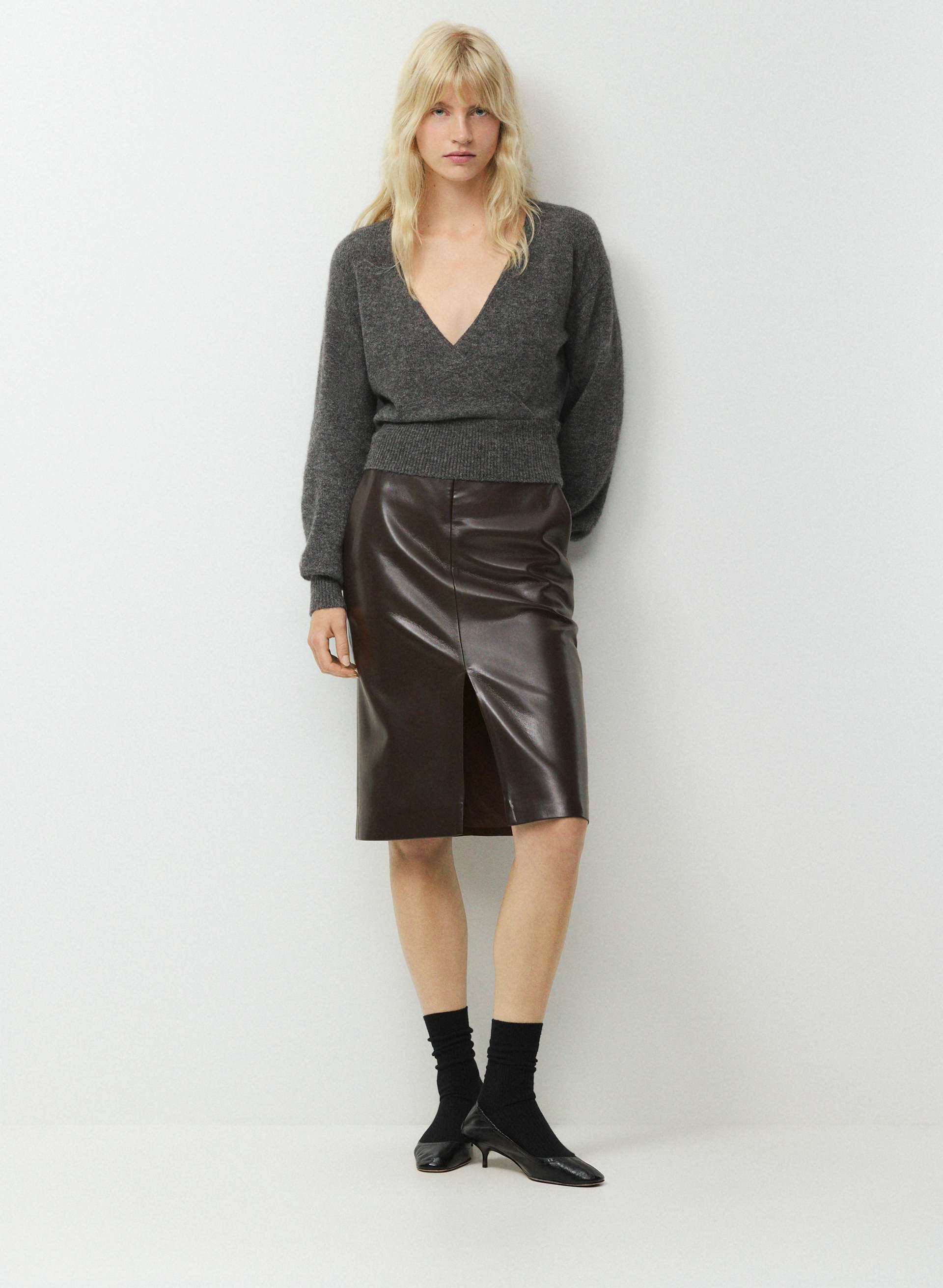 SOFTSPOKE™ DEAR WRAP SWEATER - Relaxed V-neck wrap sweater. 