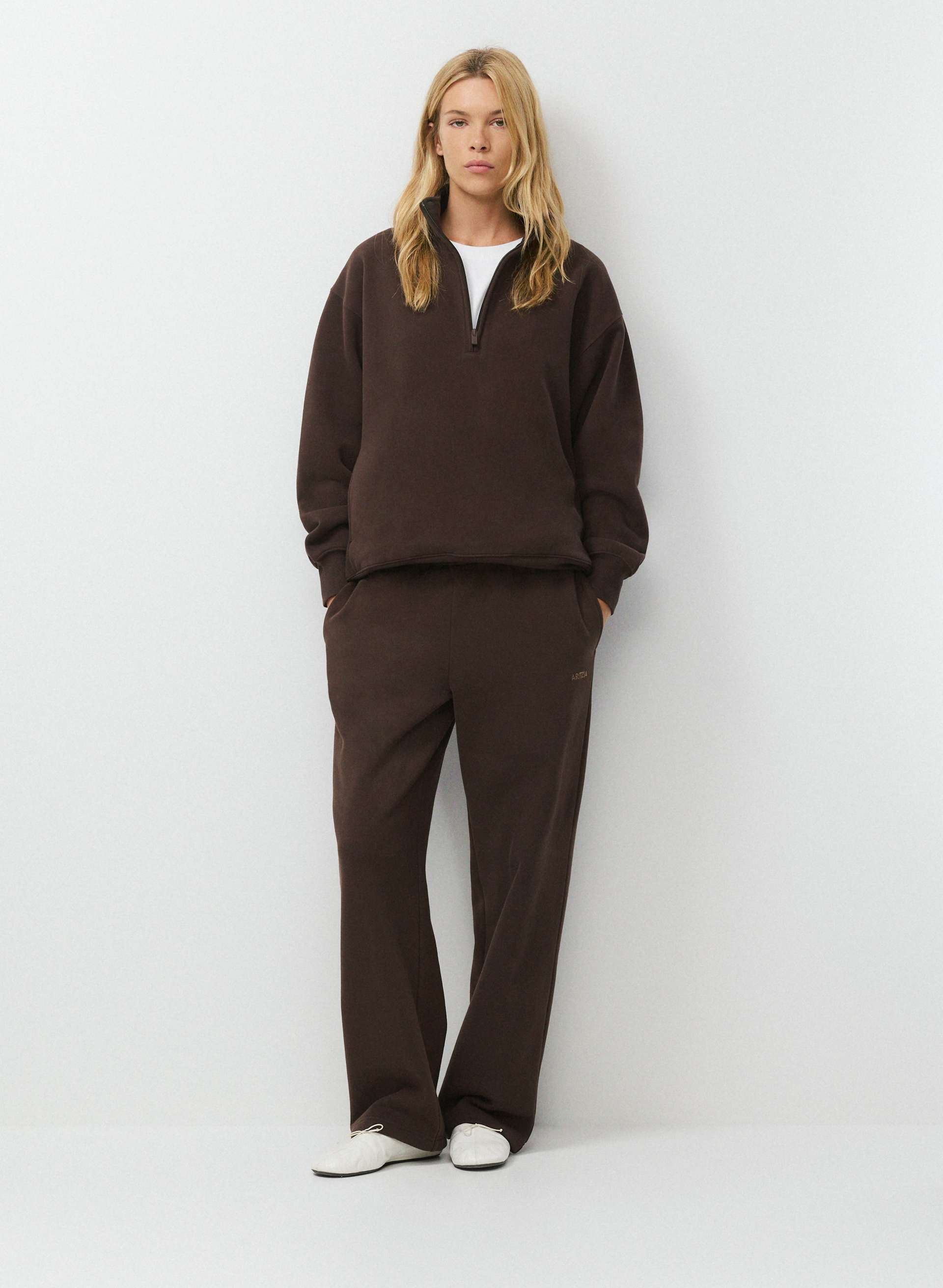 COZY SWEATFLEECE BOYFRIEND 1/2 ZIP | Aritzia