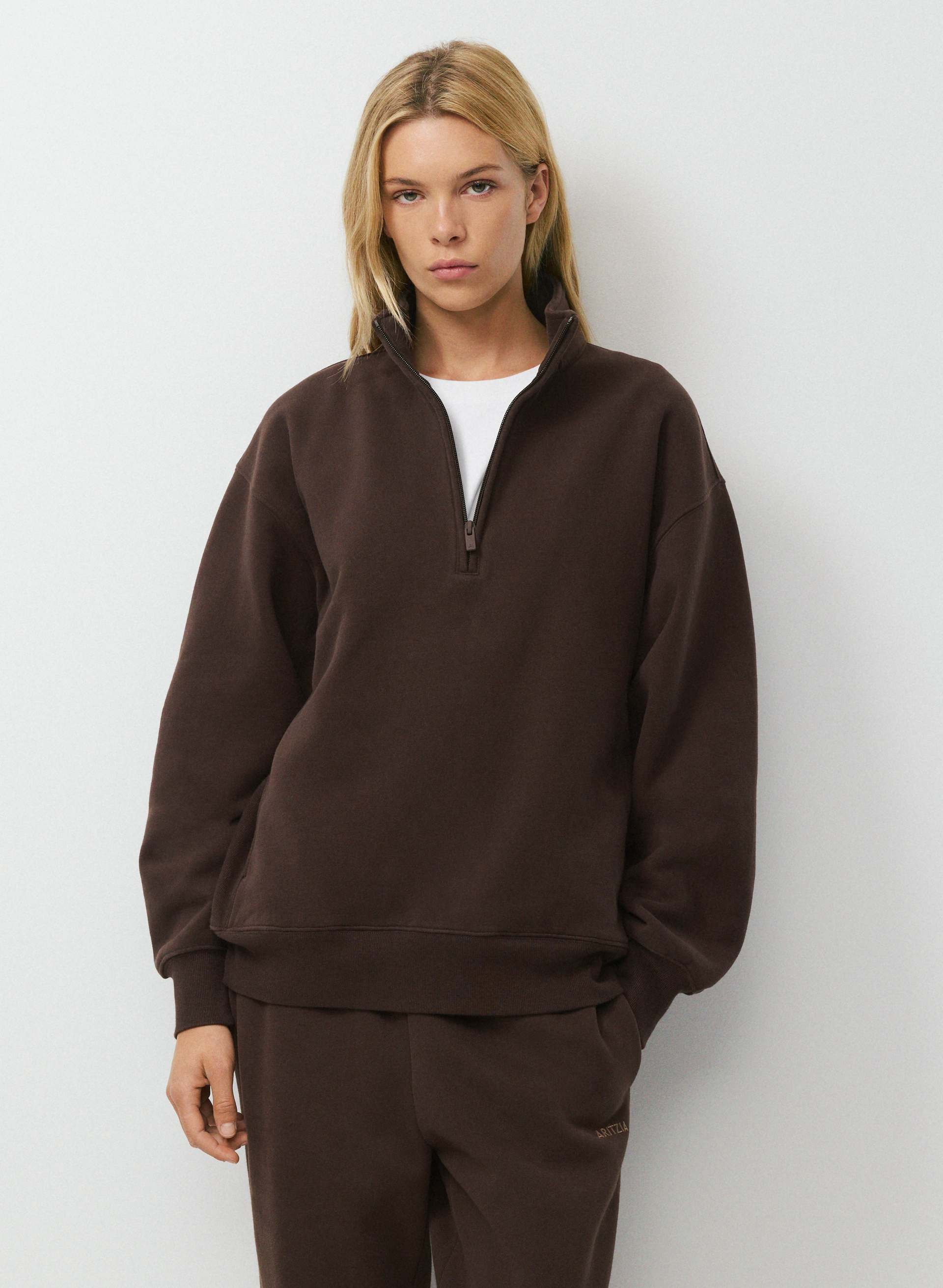 COZY SWEATFLEECE BOYFRIEND 1/2 ZIP | Aritzia