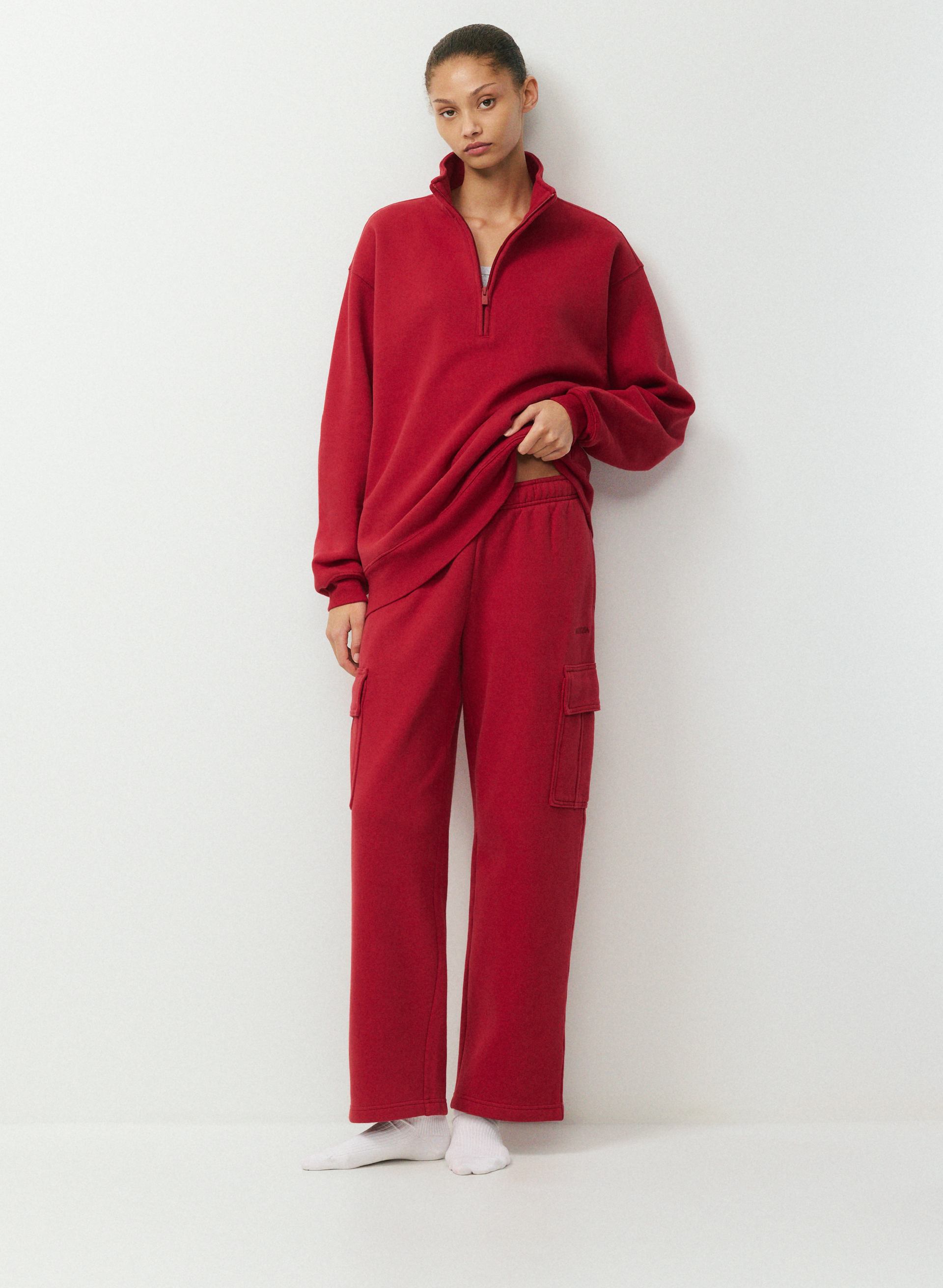 COZY SWEATFLEECE BOYFRIEND 1/2 ZIP - Relaxed fleece half-zip mockneck. 