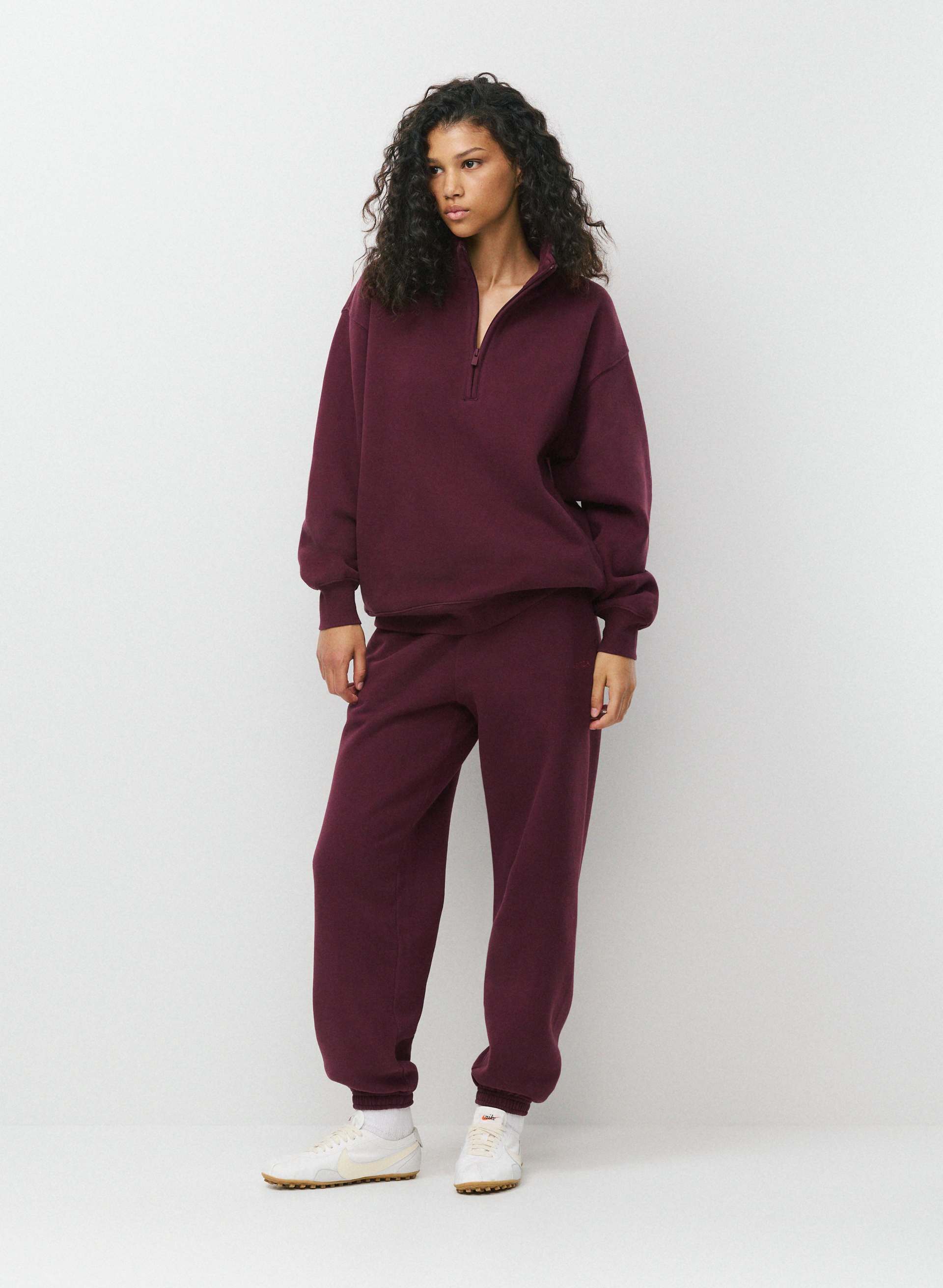COZY SWEATFLEECE BOYFRIEND 1/2 ZIP - Relaxed fleece half-zip mockneck. 