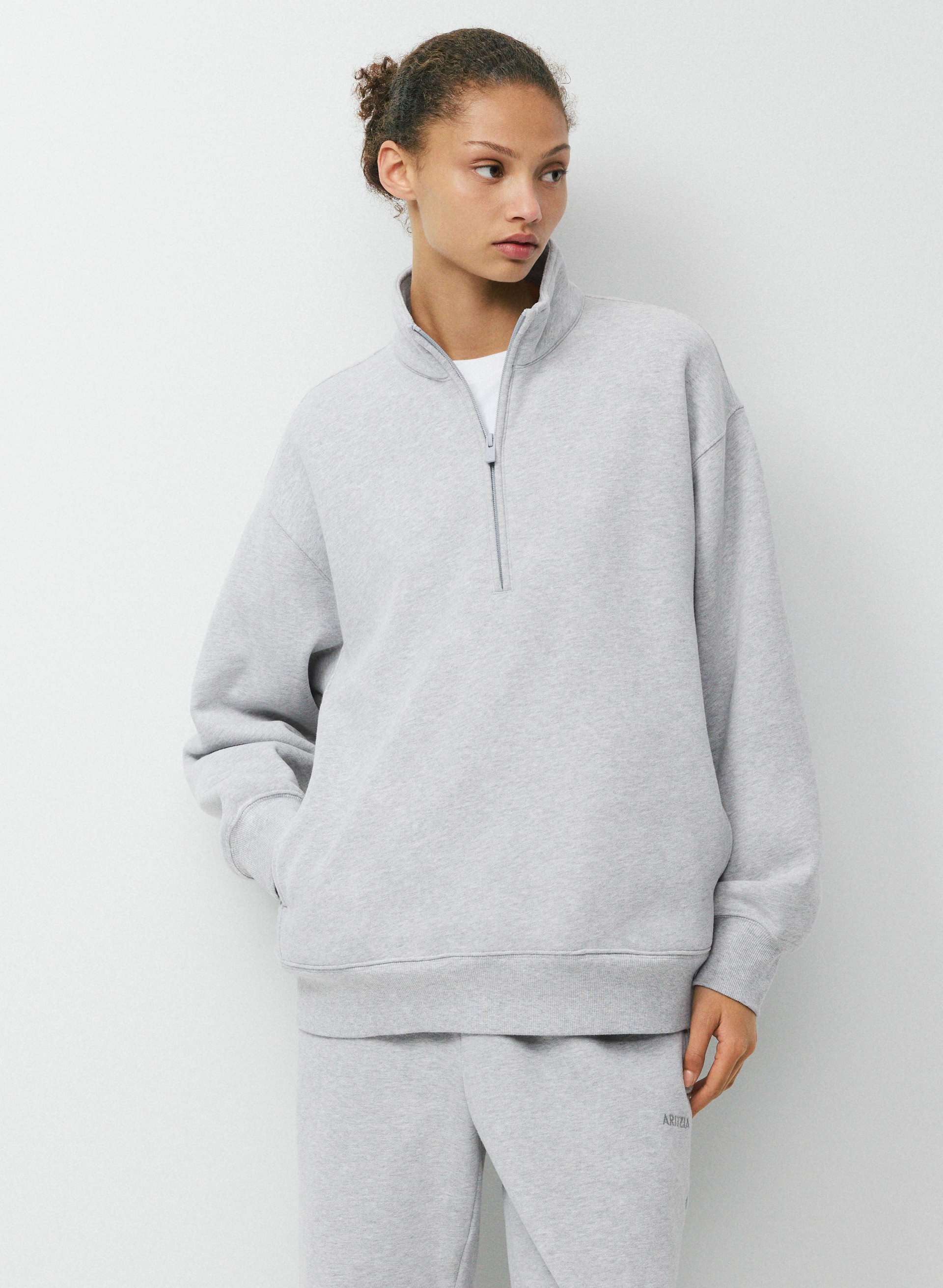 COZY SWEATFLEECE BOYFRIEND 1/2 ZIP | Aritzia
