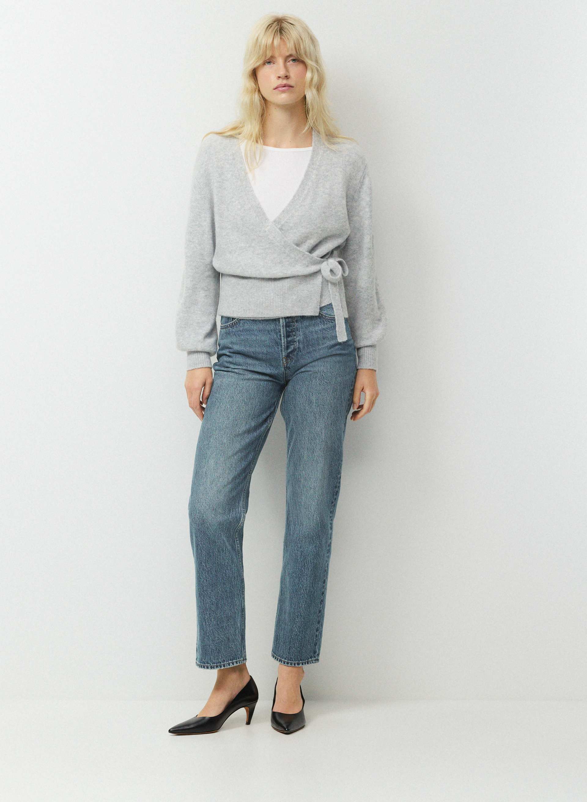 SOFTSPOKE™ CASSIDY WRAP SWEATER - Relaxed V-neck wrap sweater. 