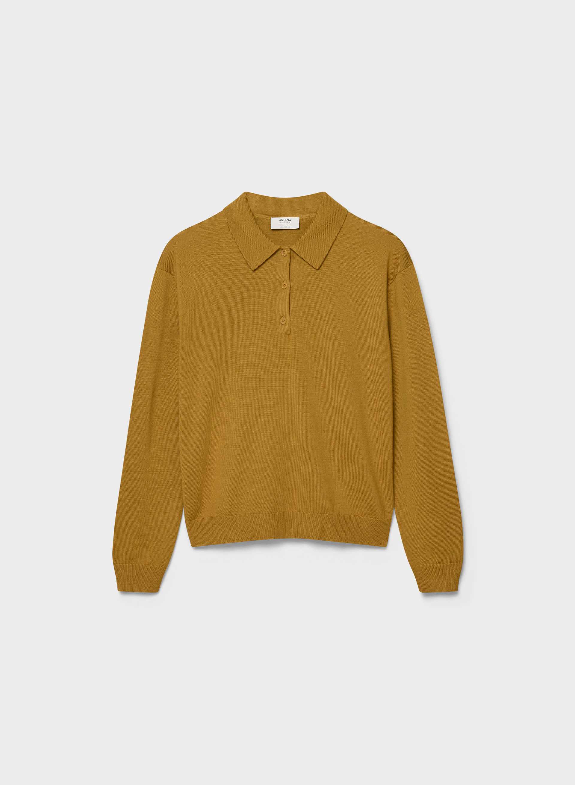 BARE MERINO WOOL LINNET POLO SWEATER | Aritzia