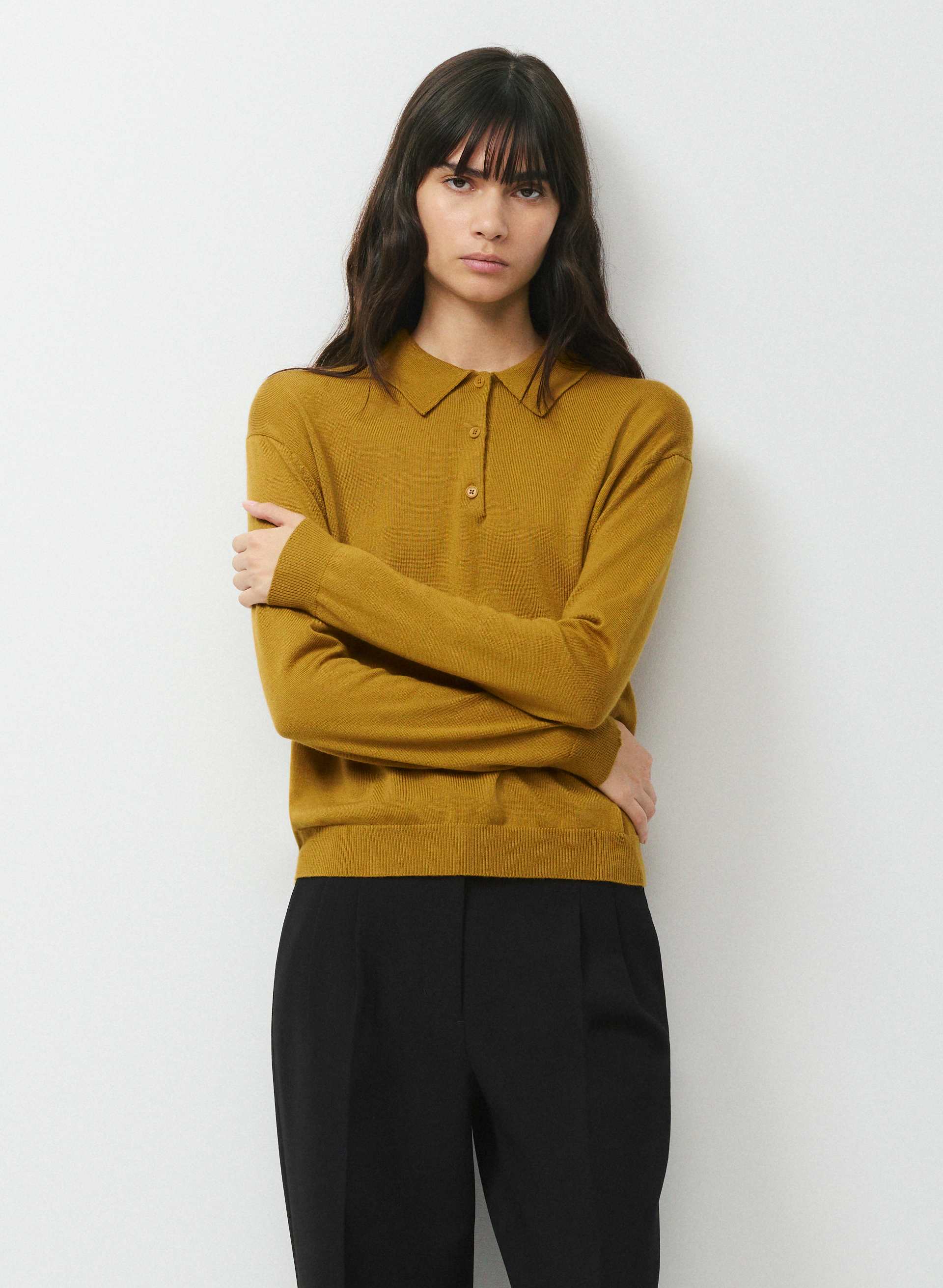 BARE MERINO WOOL LINNET POLO SWEATER - Lightweight 100% wool polo sweater. 