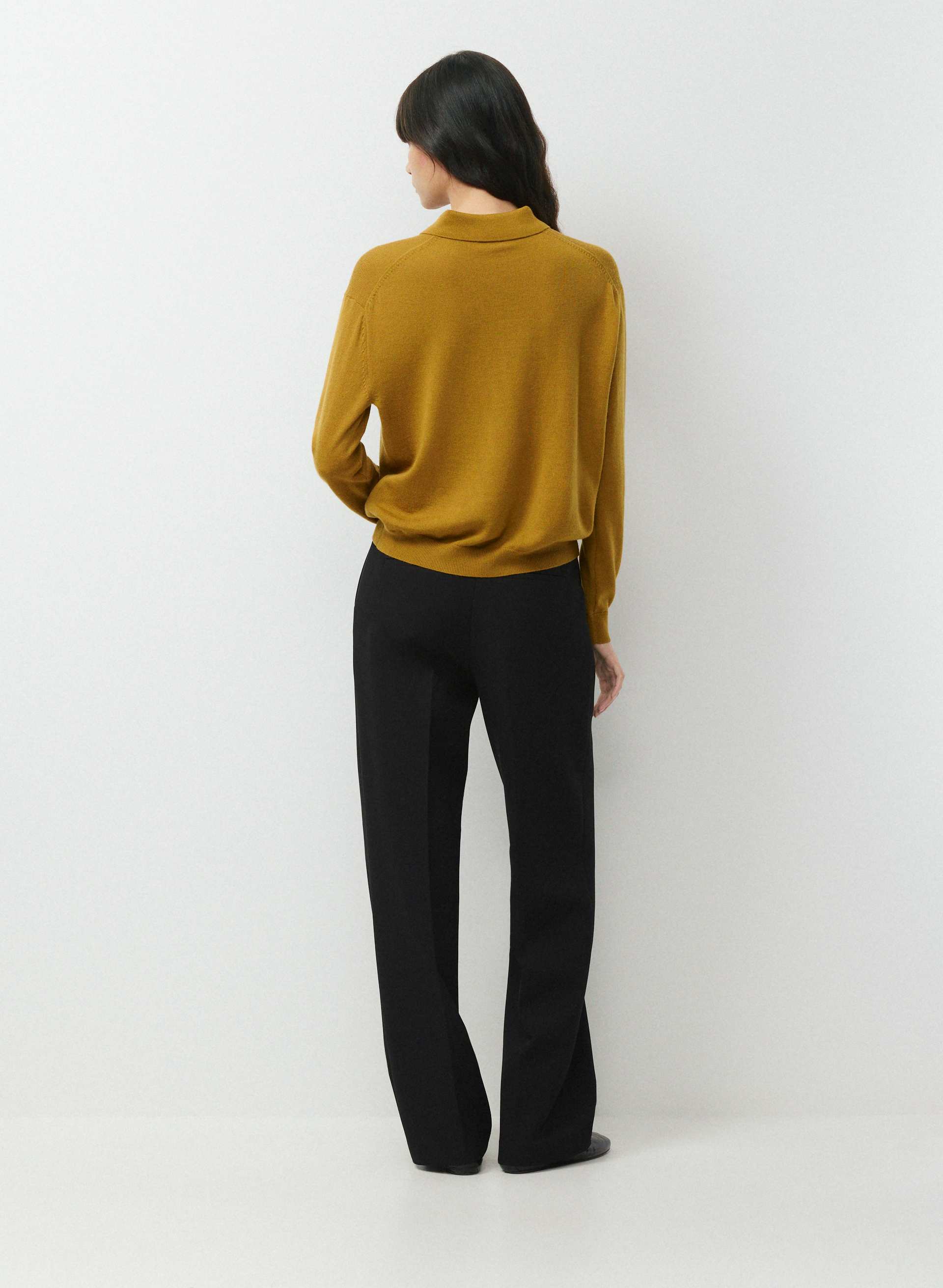 BARE MERINO WOOL LINNET POLO SWEATER | Aritzia