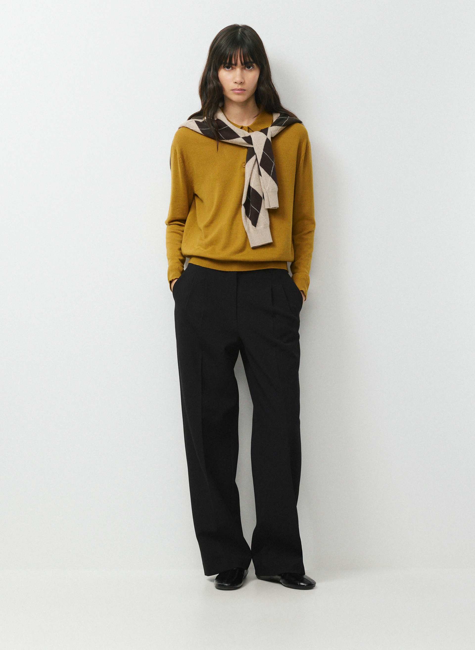 BARE MERINO WOOL LINNET POLO SWEATER | Aritzia