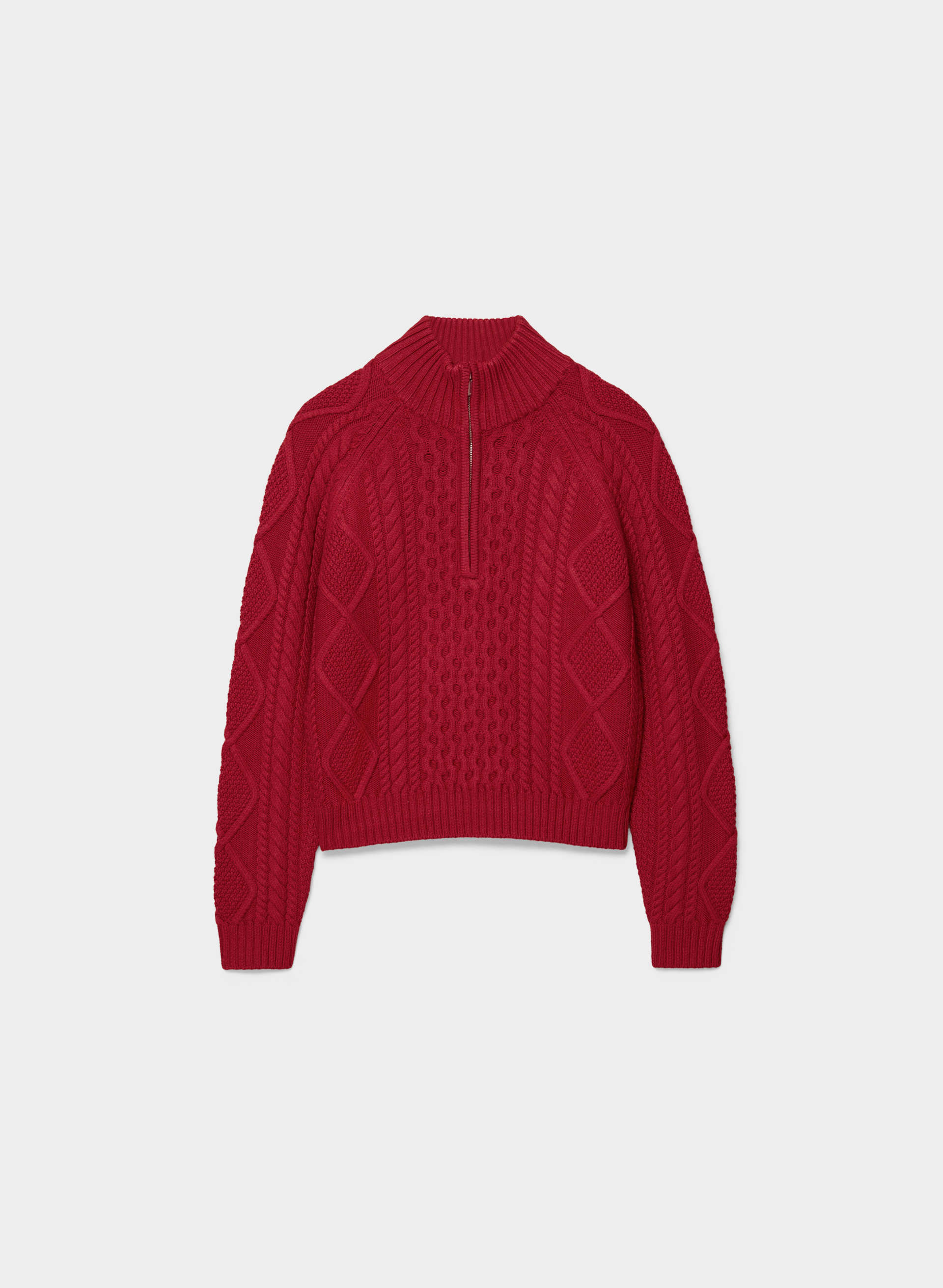 CABLE KNIT MERINO WOOL MASTERY 1/4 ZIP | Aritzia