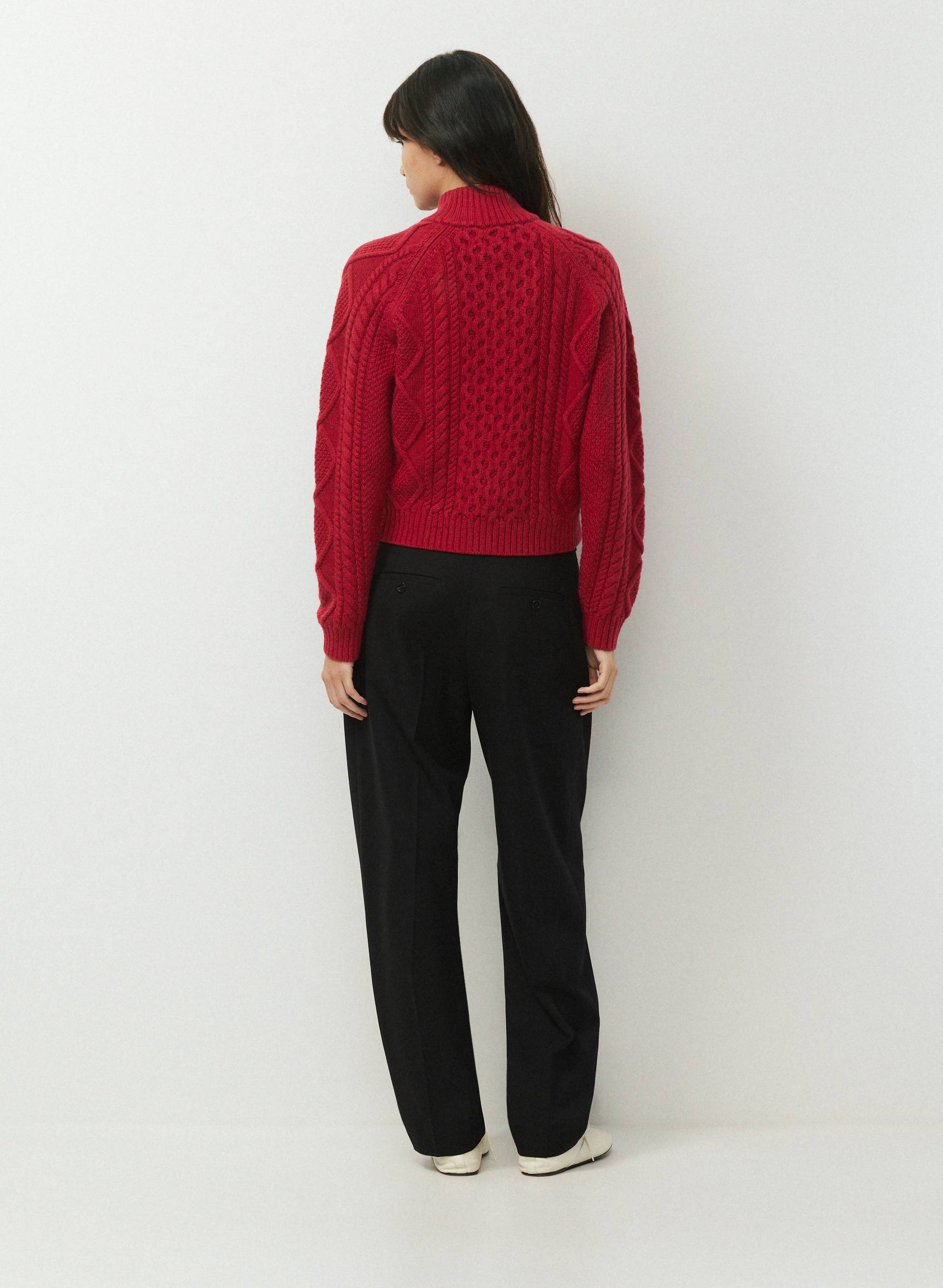 CABLE KNIT MERINO WOOL MASTERY 1/4 ZIP | Aritzia