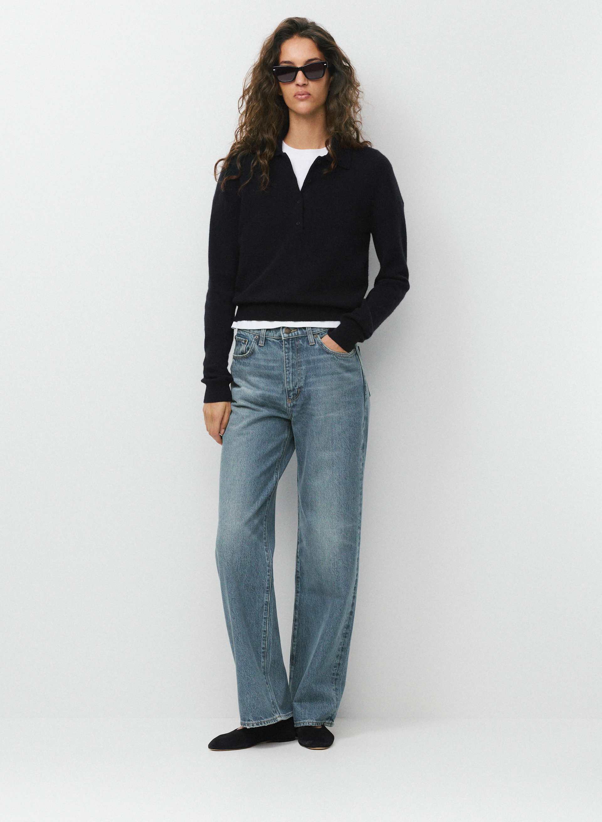 BARE CASHMERE CELLINI SWEATER - Lightweight 100% cashmere polo sweater. 