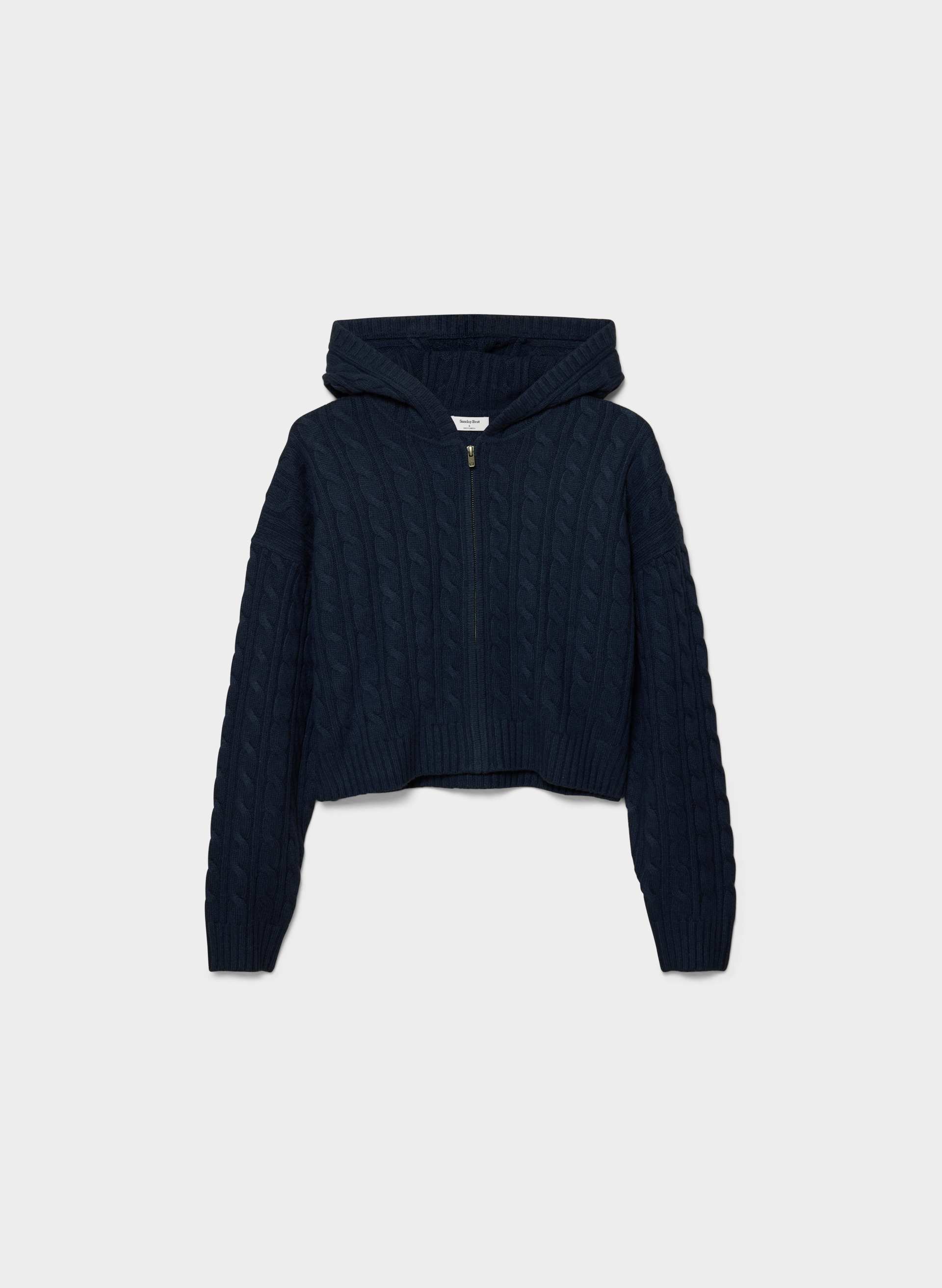 トップス aeae STRIPE HOOD KNIT ZIP UP [NAVY] aeae STRIPE HOOD KNIT