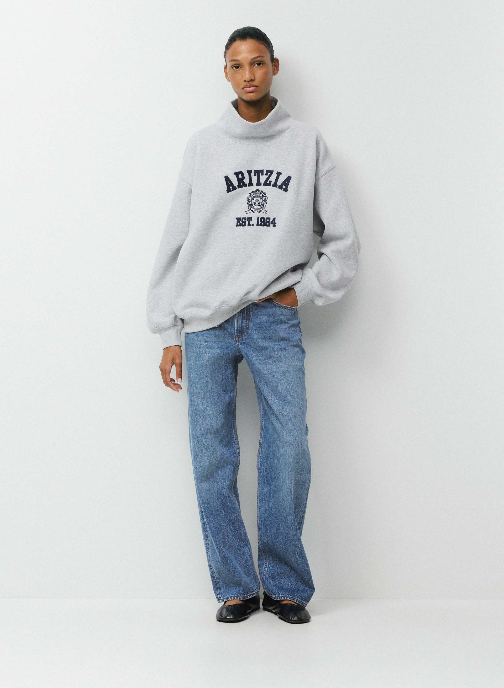 Terry Fleece Boyfriend 1/4 Zip Sweatshirt | Aritzia CA