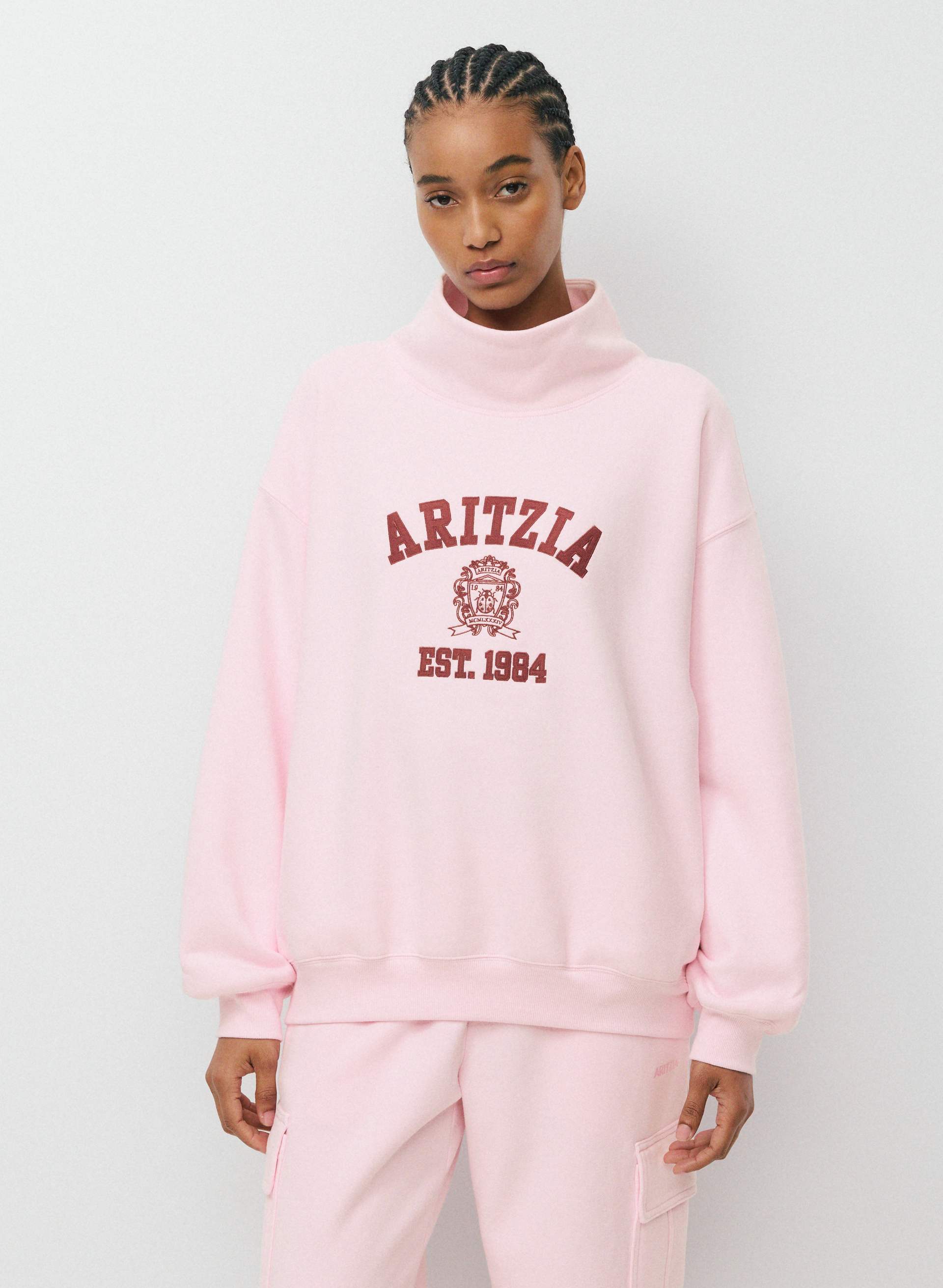 COZY SWEATFLEECE MEGA FUNNEL NECK - Oversized fleece funnel-neck sweatshirt. 