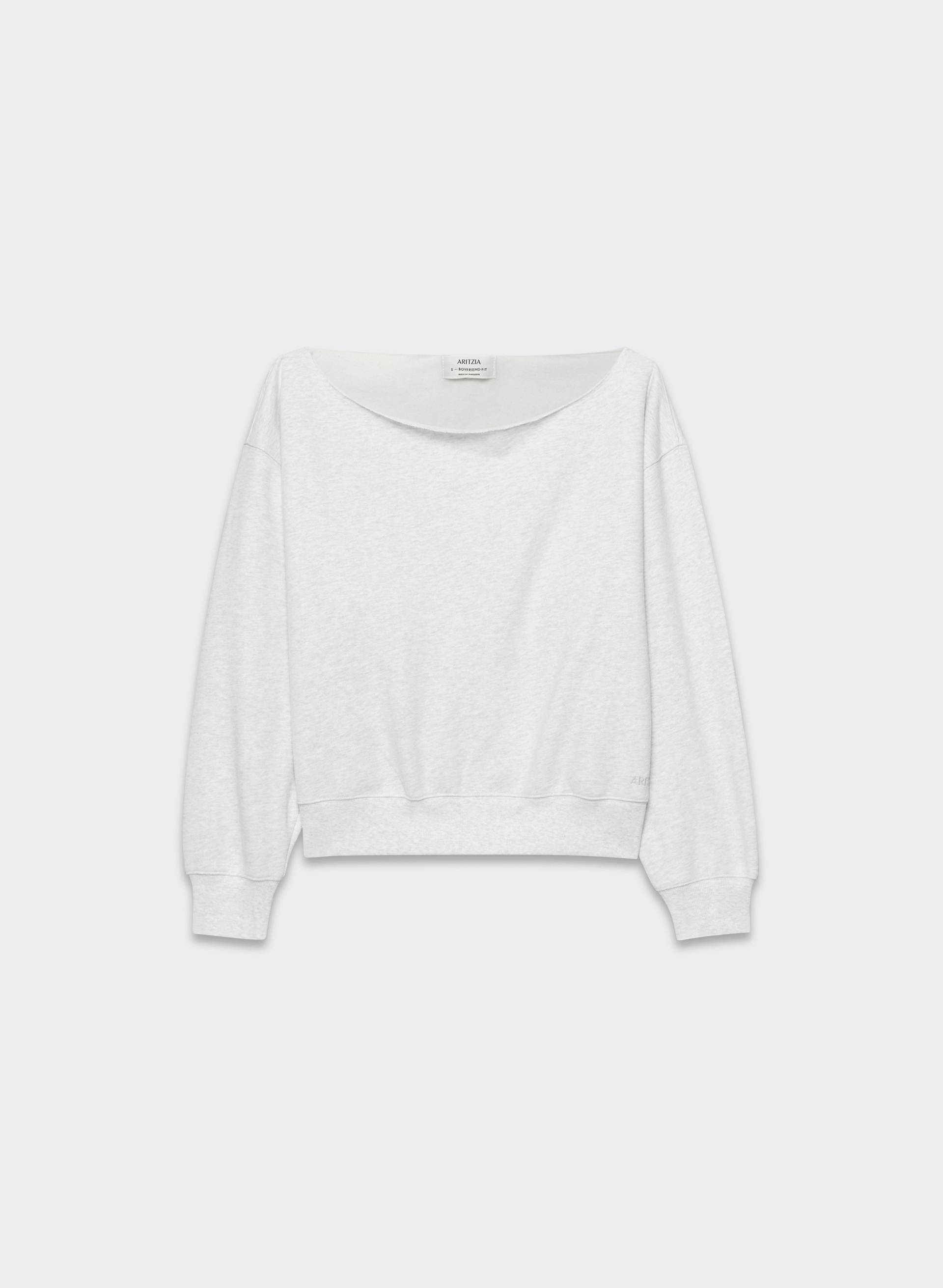 COZY SWEATFLEECE BF OFF-SHOULDER SWEATSHIRT | Aritzia