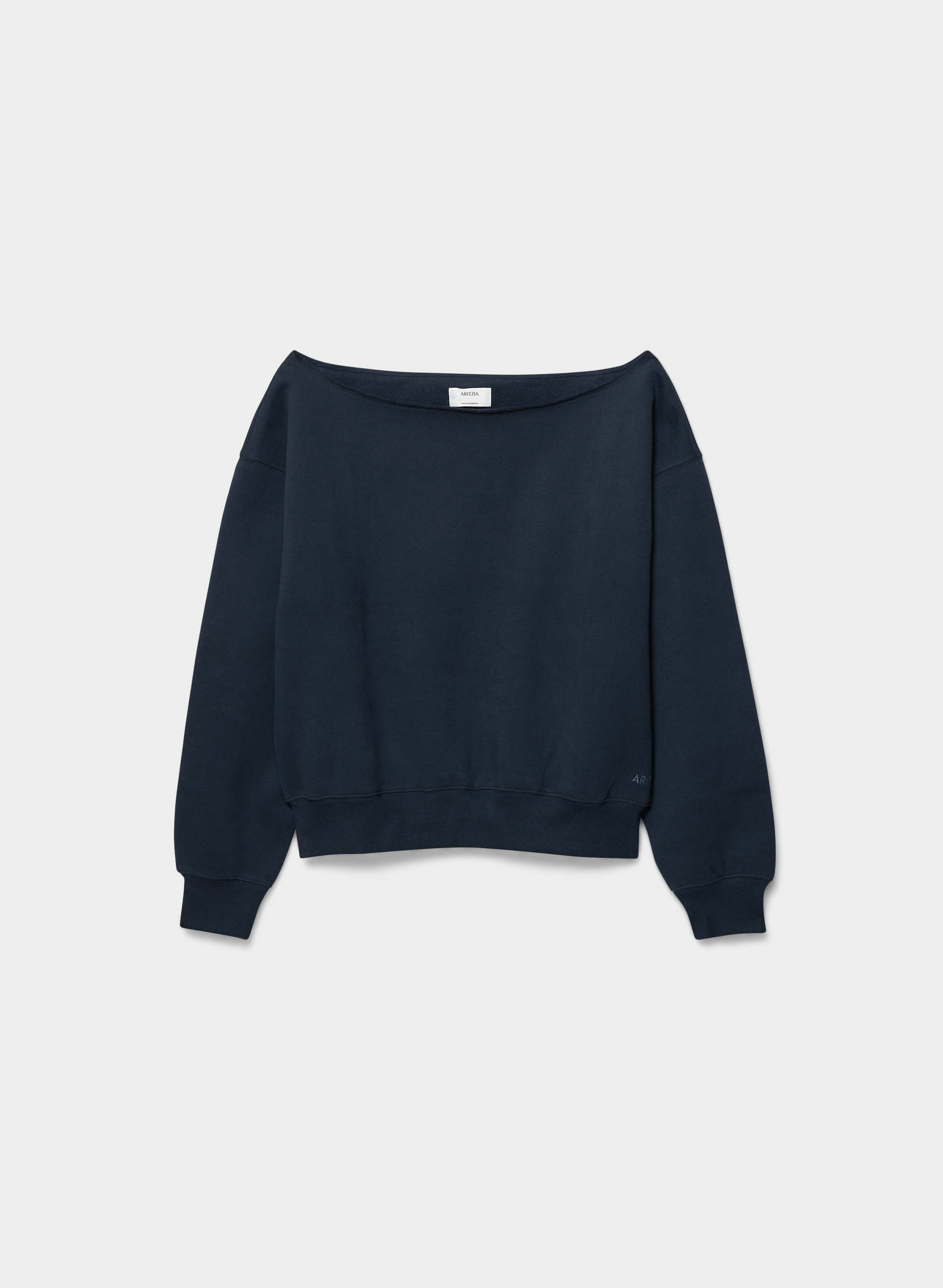 COZY SWEATFLEECE BF OFF-SHOULDER SWEATSHIRT | Aritzia