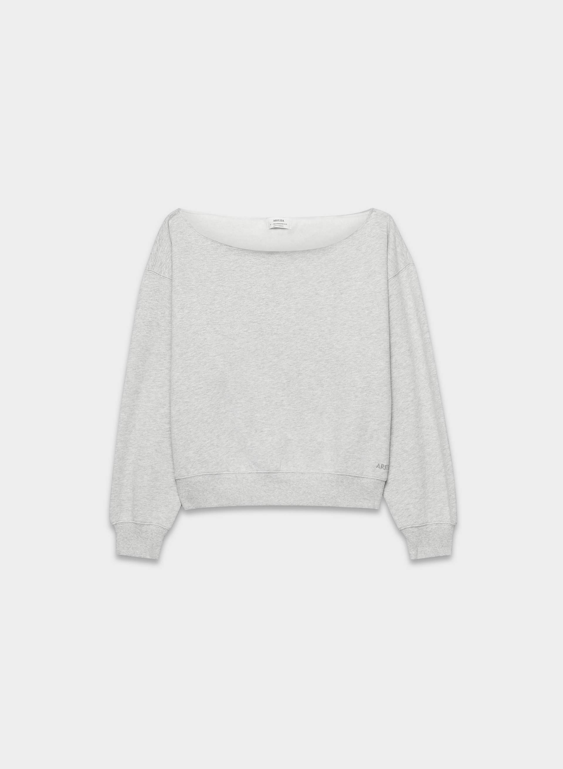 COZY SWEATFLEECE BF OFF-SHOULDER SWEATSHIRT - Relaxed off-shoulder fleece sweatshirt. 