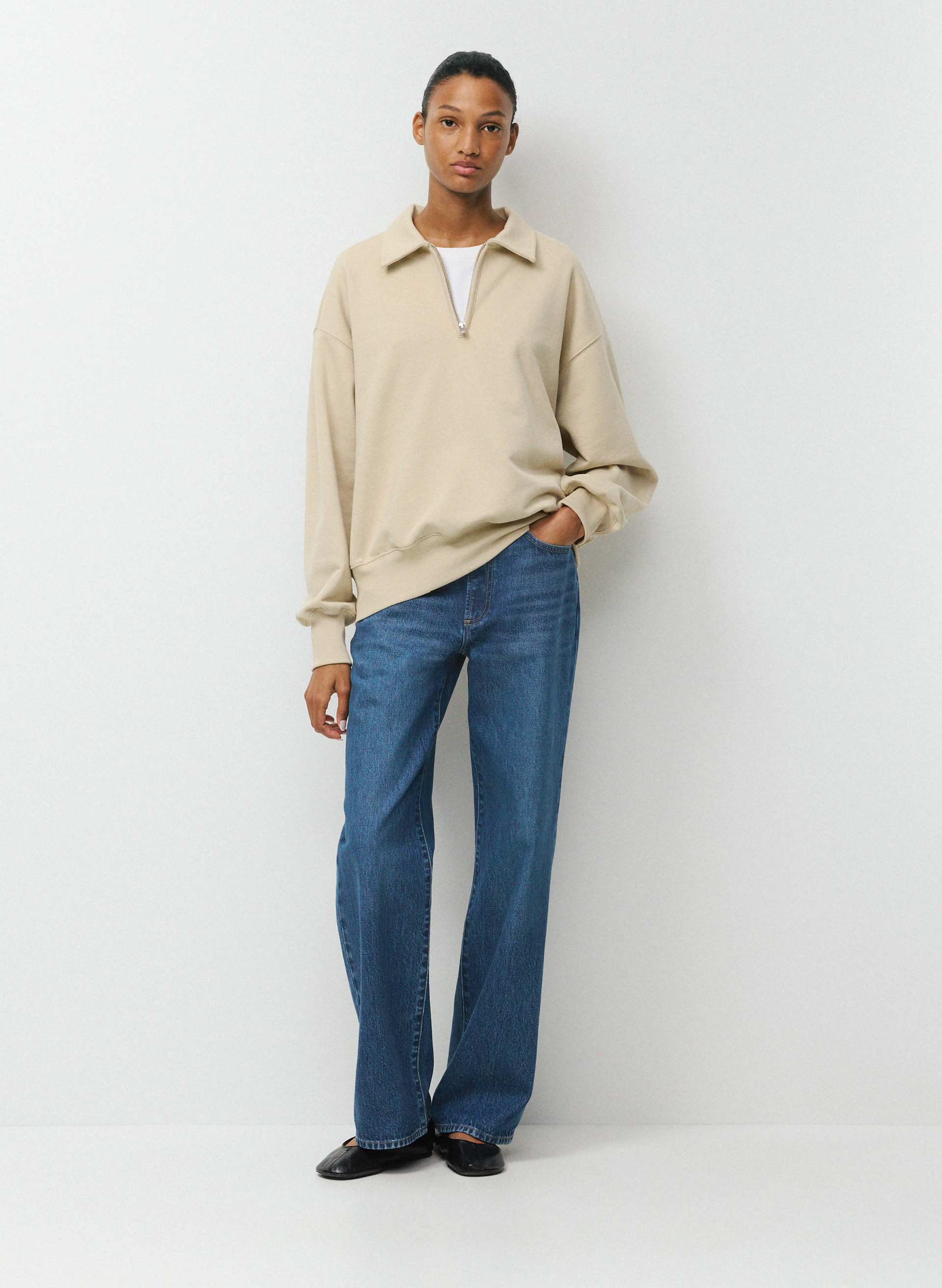 TERRY SWEATFLEECE MEGA POLO SWEATSHIRT | Aritzia